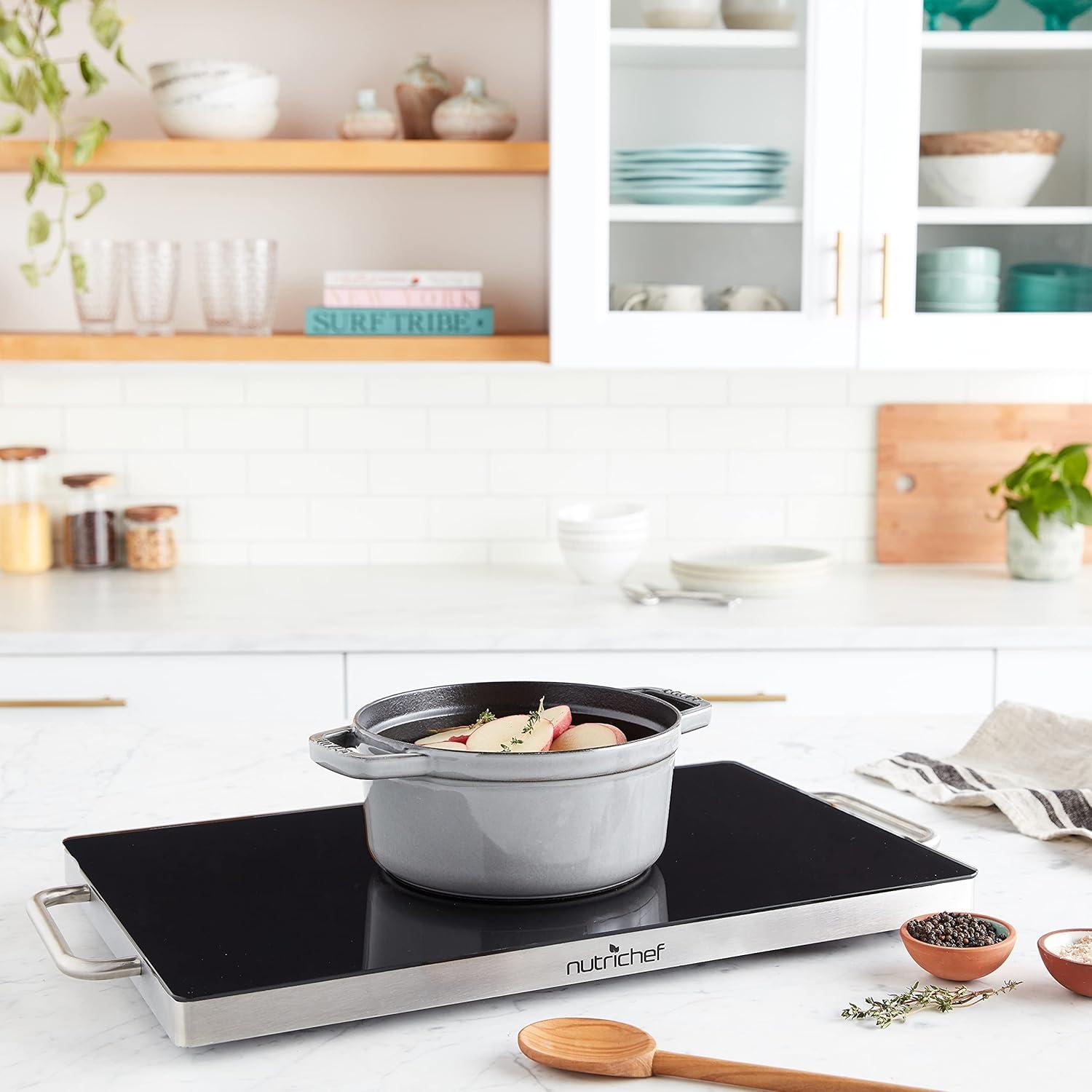 Bandeja Calentadora Eléctrica NutriChef 50.3x30.2cm Acero Inoxidable