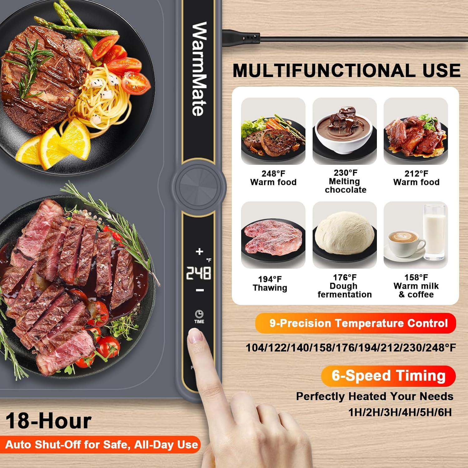 Alfombrilla Calentadora de Comida WarmMate 330W Gris Oscuro