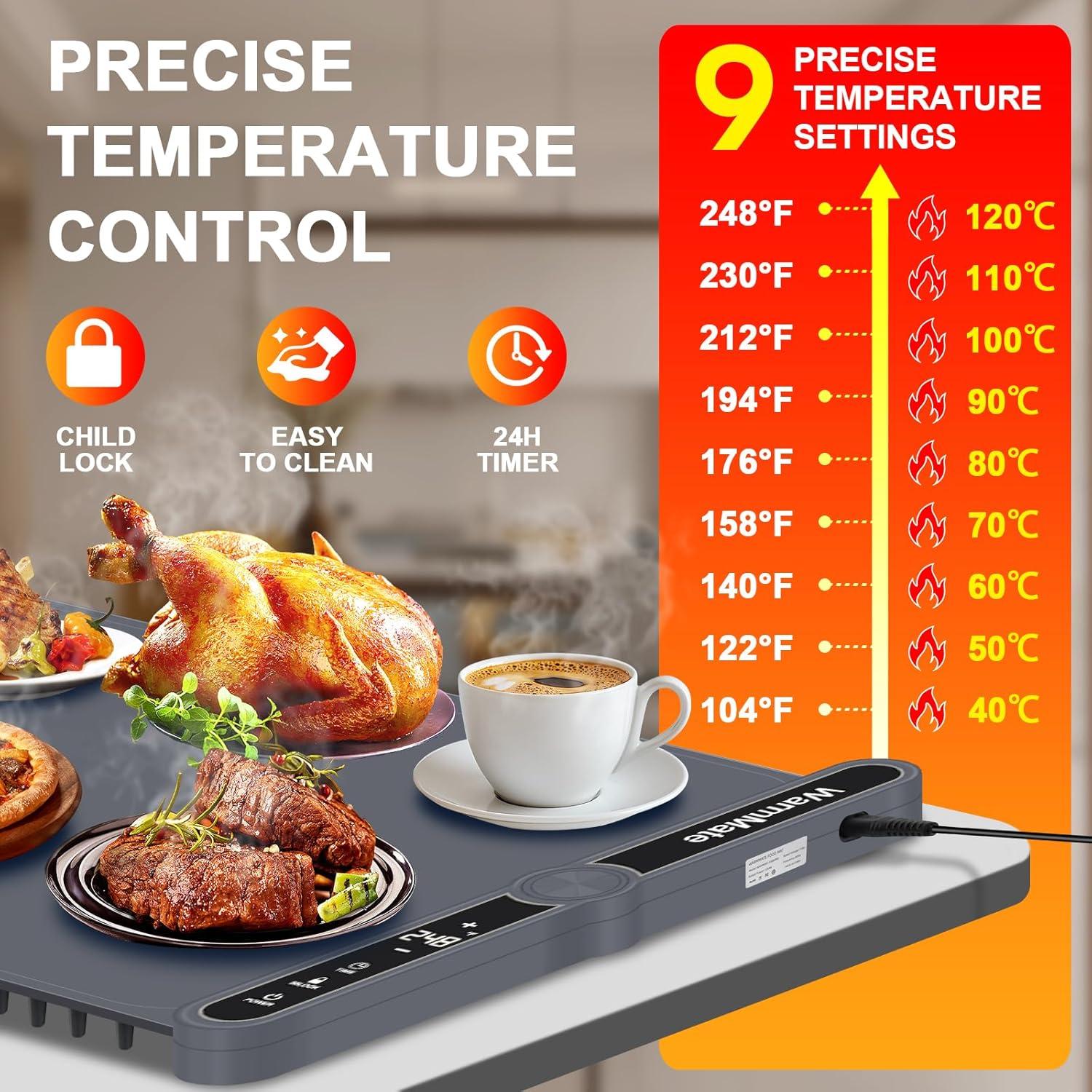 Alfombrilla Calentadora de Comida WarmMate 330W Gris Oscuro