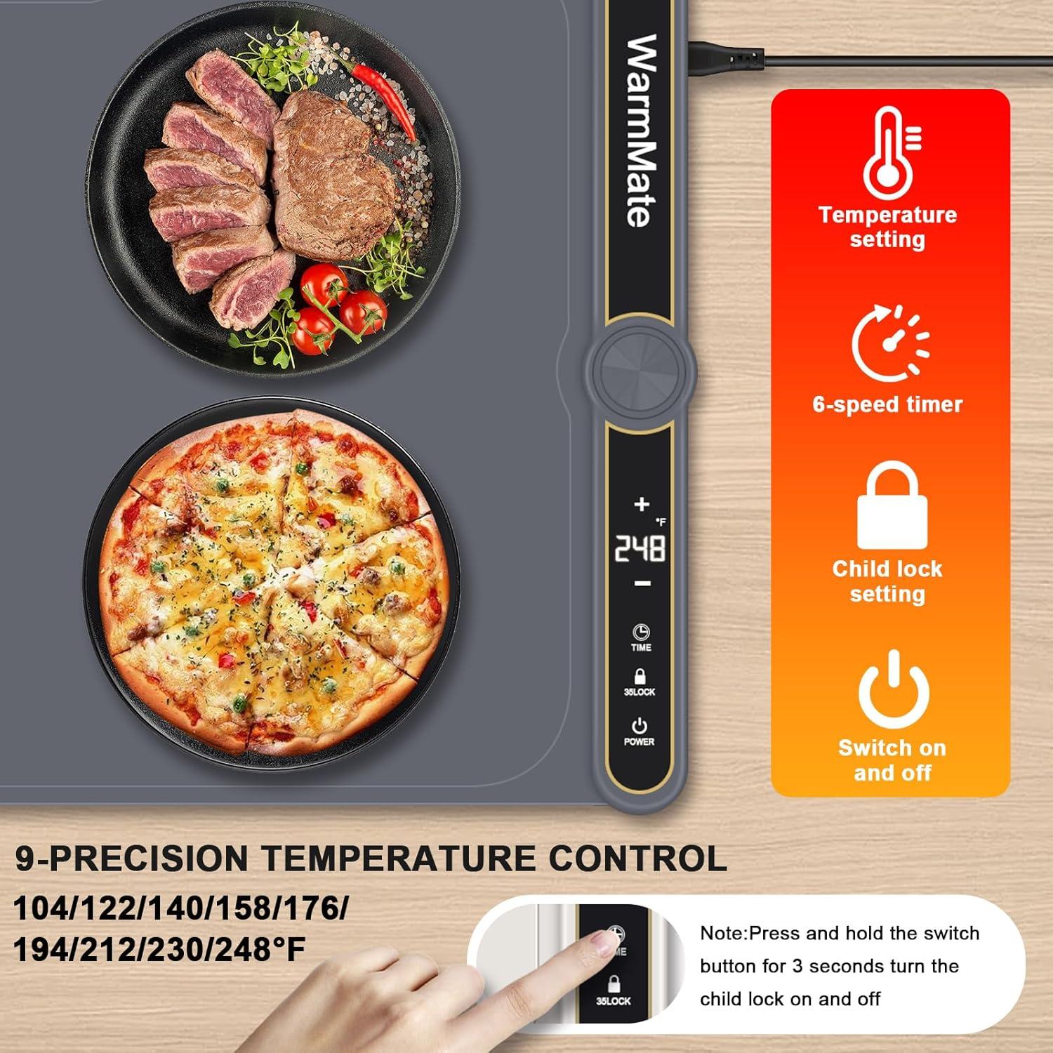 Alfombrilla Calentadora de Comida WarmMate 330W Gris Oscuro