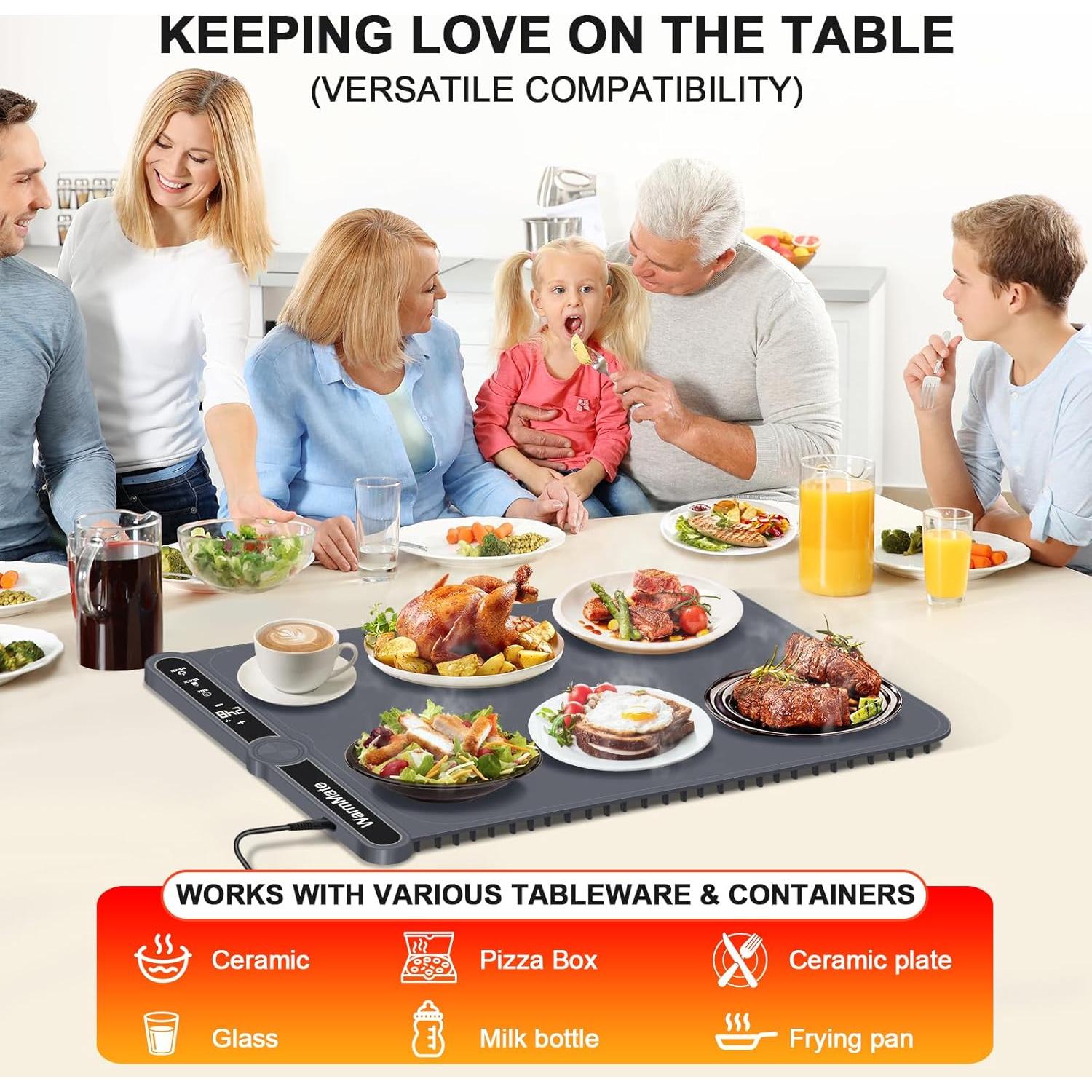 Alfombrilla Calentadora de Comida WarmMate 330W Gris Oscuro