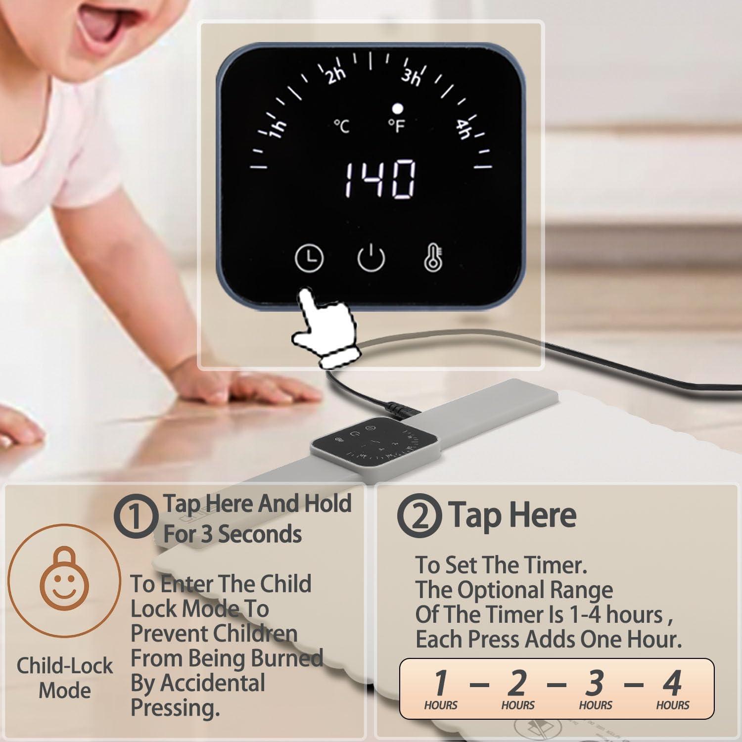 Bandeja Calentadora Eléctrica BTUP 66cm Silicona 5 Temperaturas