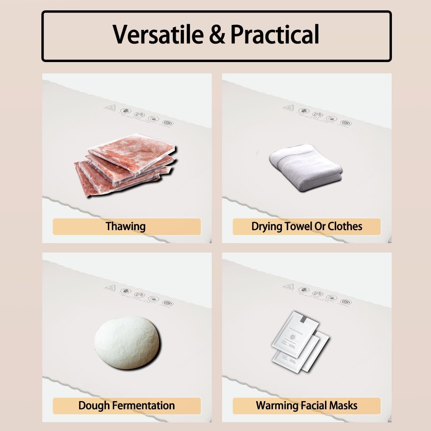 Bandeja Calentadora Eléctrica BTUP 66cm Silicona 5 Temperaturas