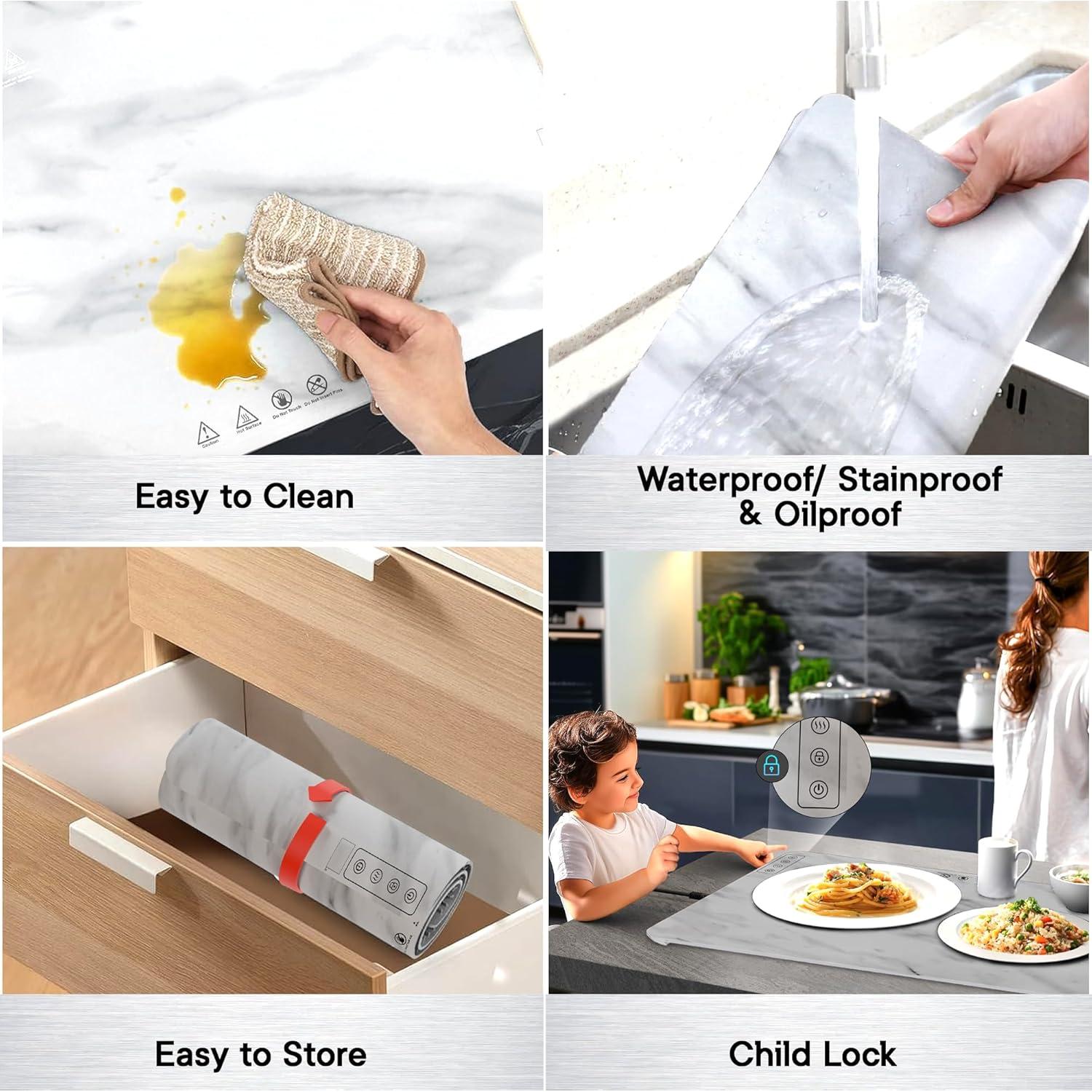 Alfombrilla Calentadora Togee® de Mármol Extra Grande 1.59kg