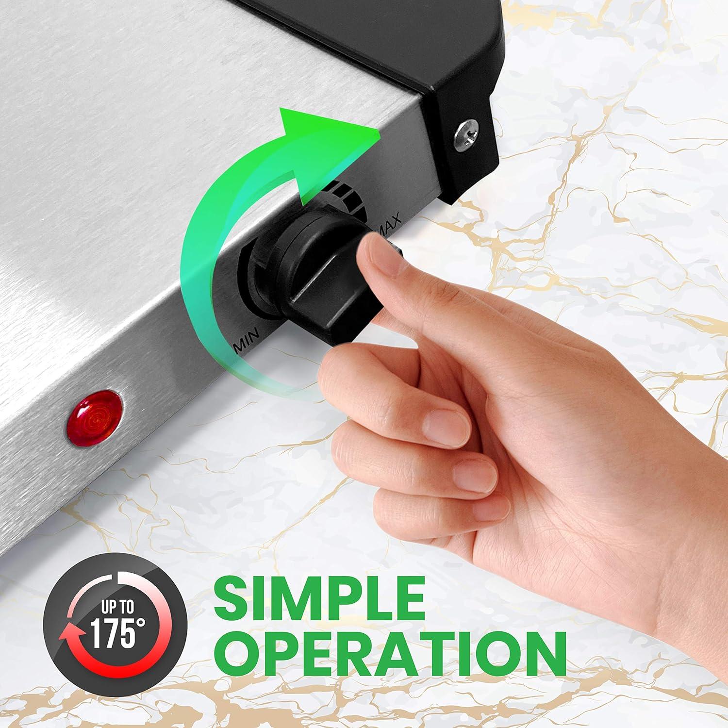 Servidor Buffet Calentador de Comida NutriChef 3 Bandejas 300W