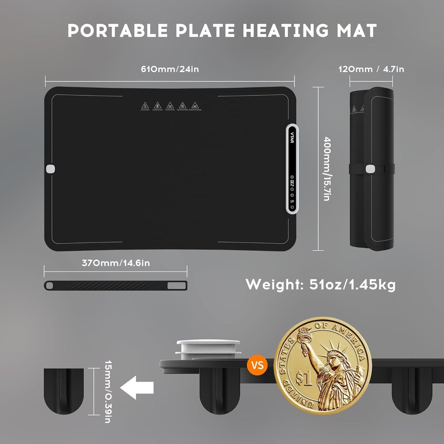 Alfombrilla Calentadora Eléctrica VTAR 611A 1.59kg 8 Niveles