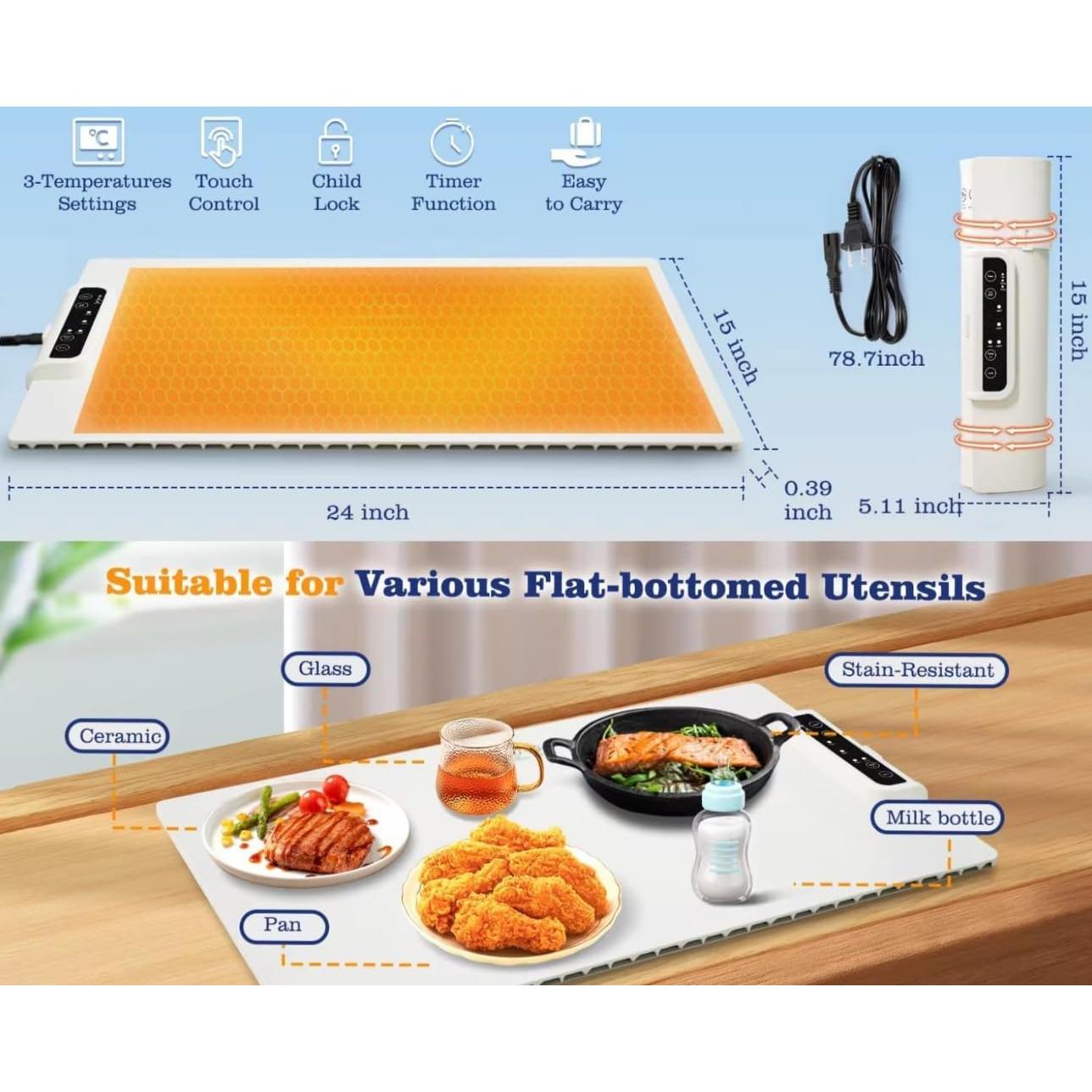 Bandeja Calentadora Eléctrica Genérico MAT101 Plegable 1.37kg