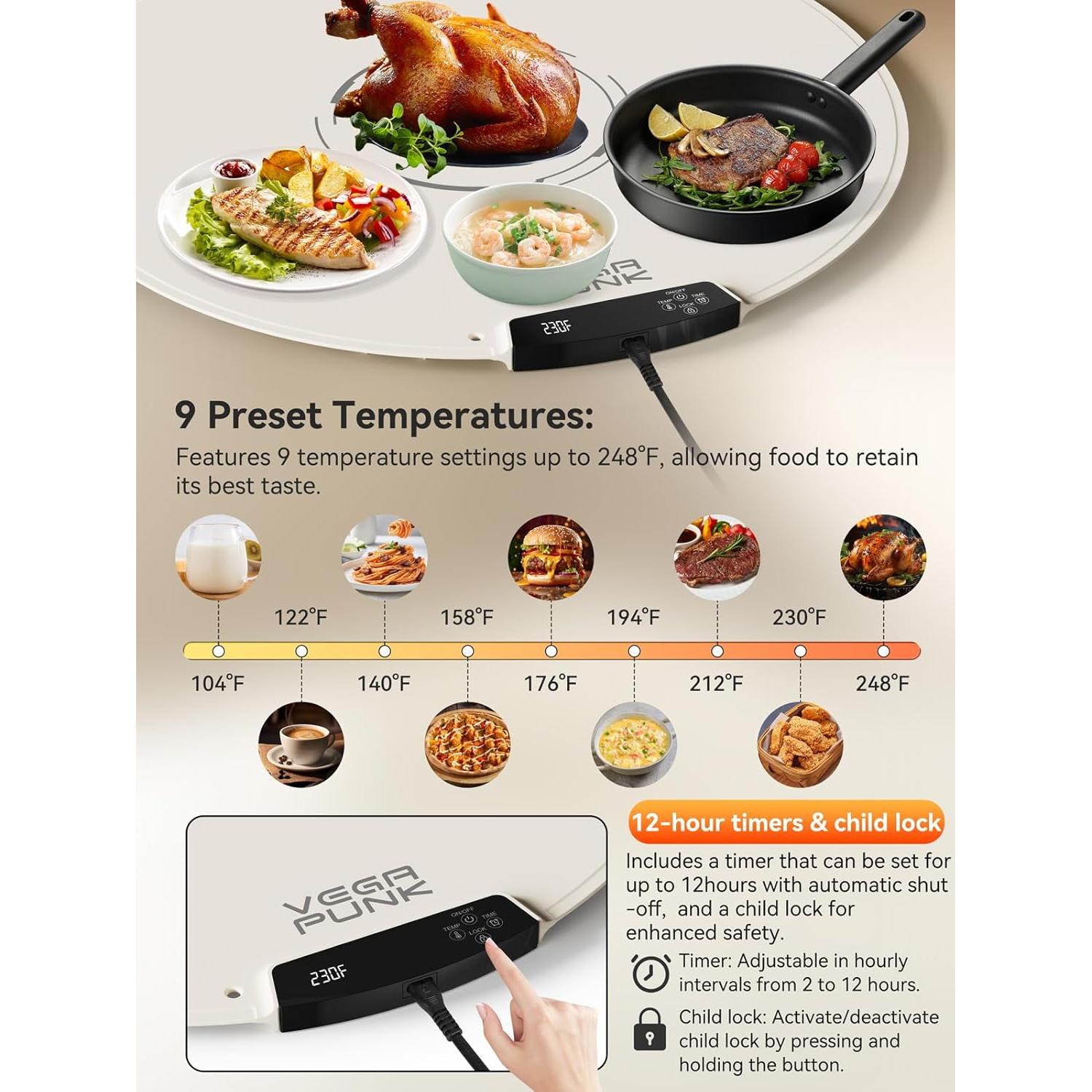 Alfombrilla Calentadora de Silicona Vegapunk 65 cm 300W 9 Temperaturas