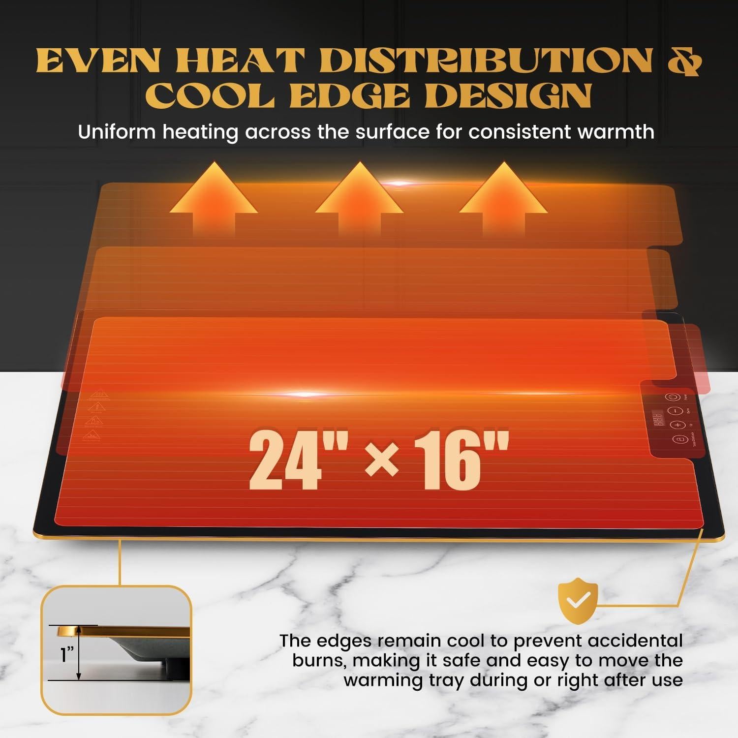 Bandeja Calentadora Eléctrica Newhai DZ-17 61x41 cm Temperatura Ajustable