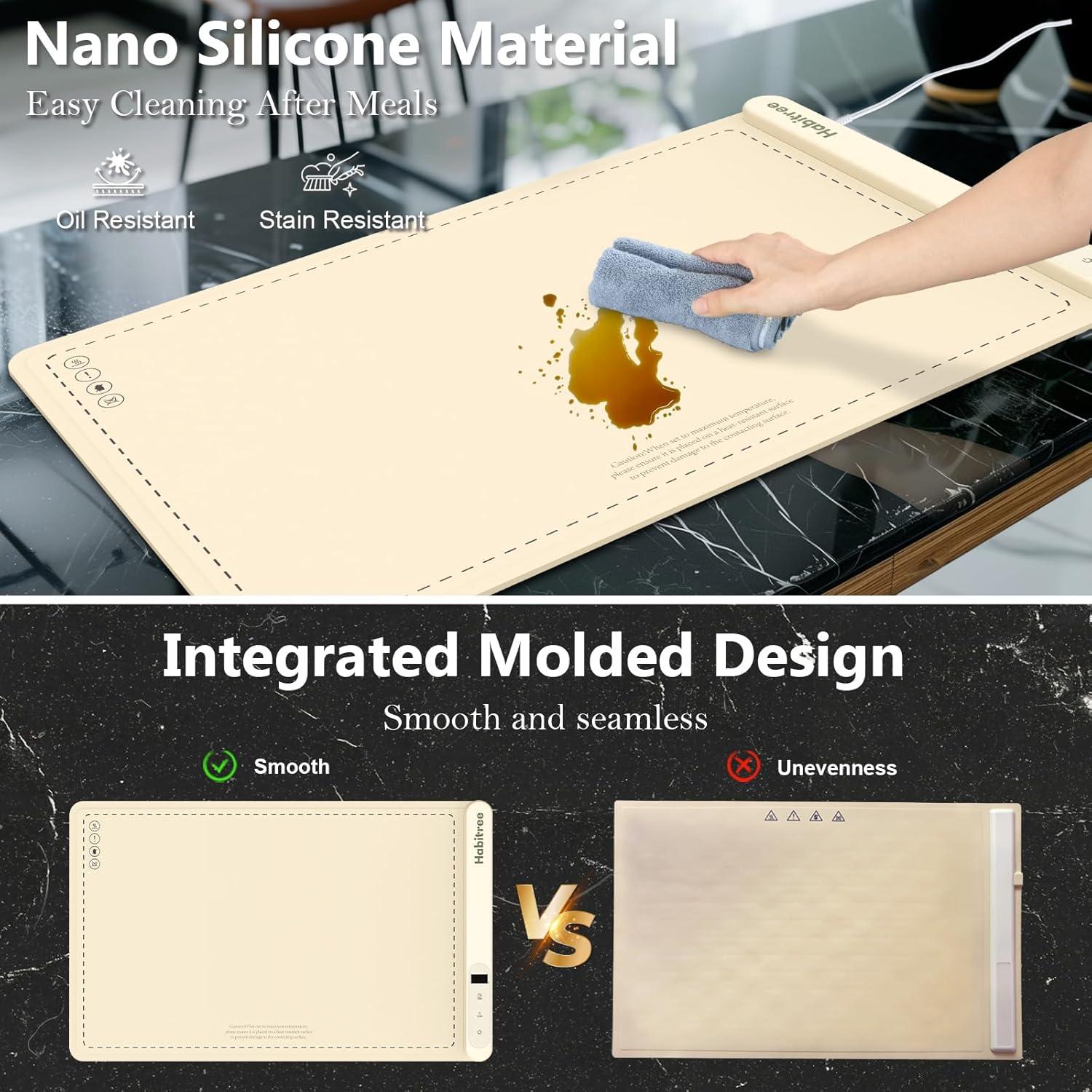 Bandeja Calentadora Eléctrica Habitree 60x37 cm Silicona