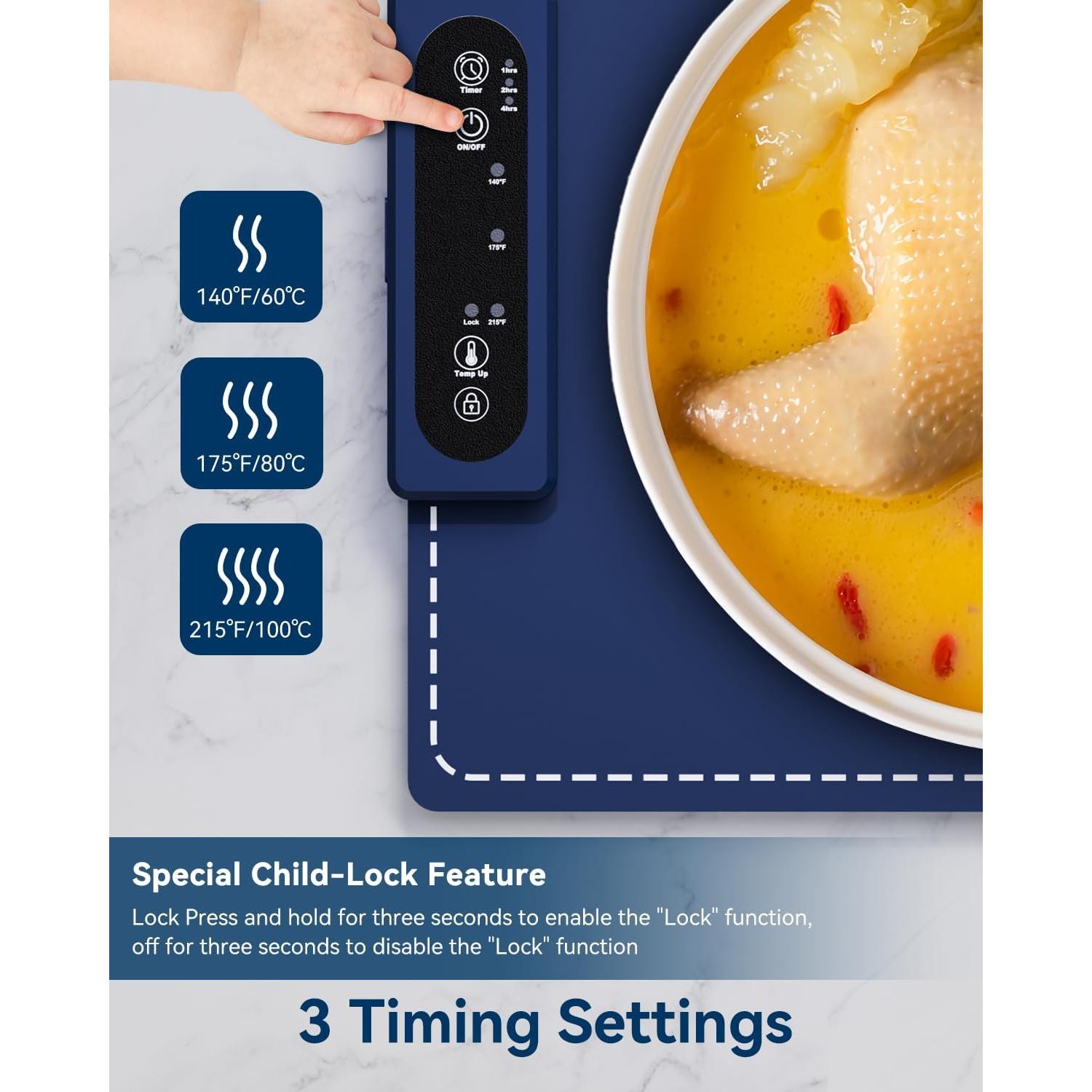 Bandeja Calentadora Eléctrica CAMKEY ZH-2401 60x38cm 3 Temperaturas