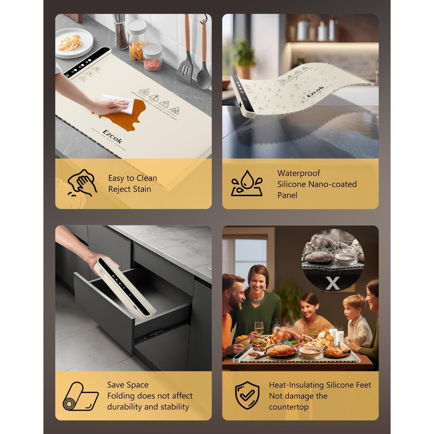 Alfombrilla Calentadora de Comida Ezcok 3 Temperaturas 1.35kg