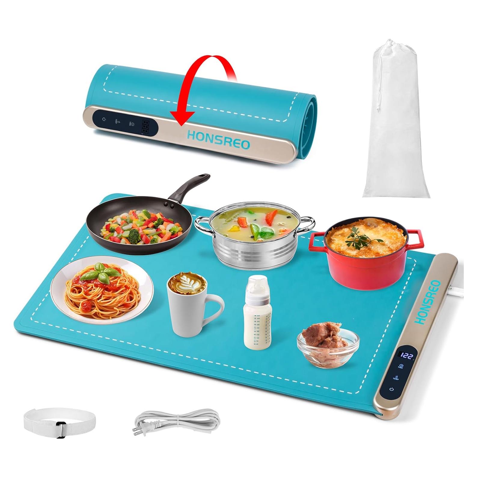 Bandeja Calentadora Eléctrica HONSREO 60x36.8cm 6 Modos Temperatura