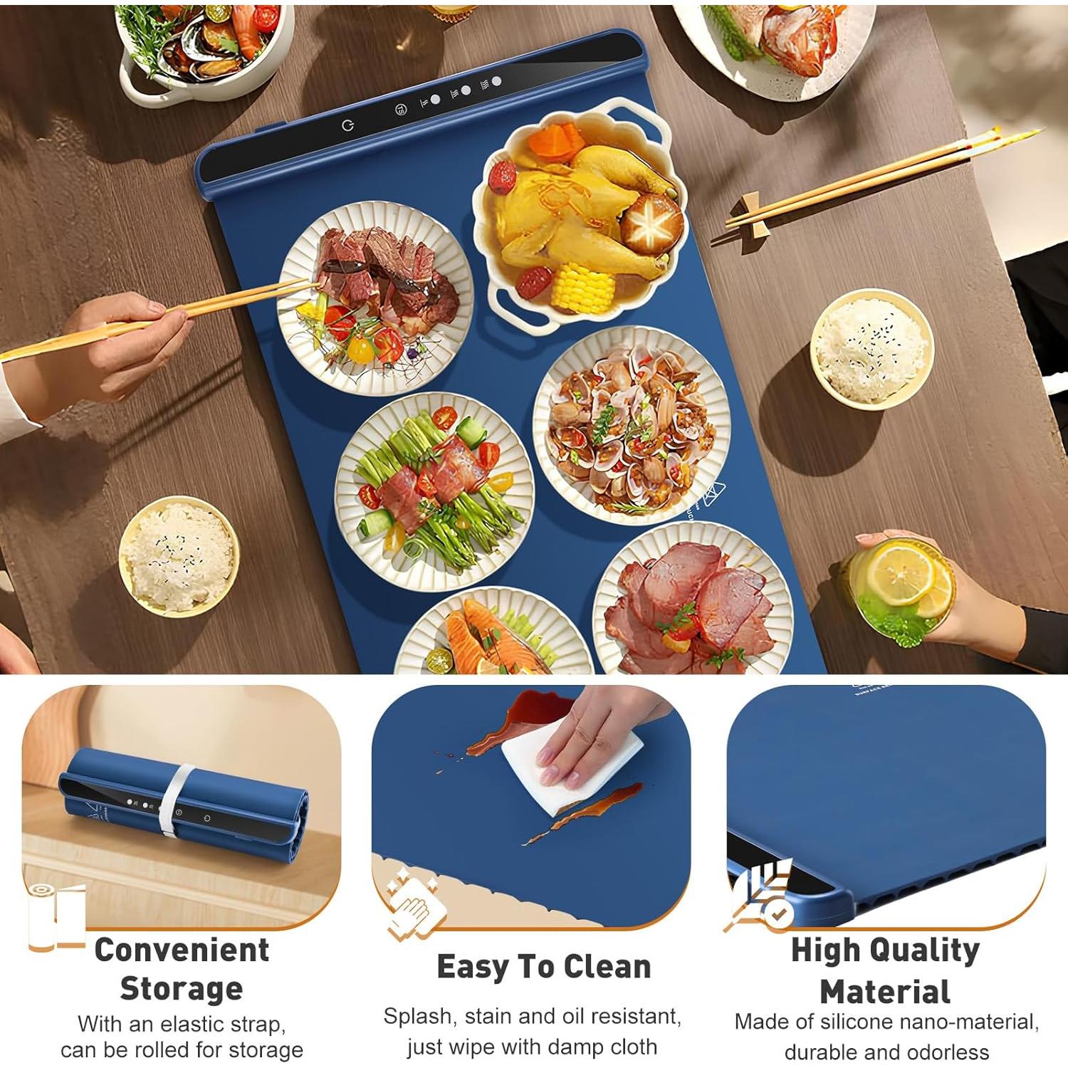 Bandeja Calentadora Eléctrica WOLOYHEATIE 1.52kg 3 Temperaturas