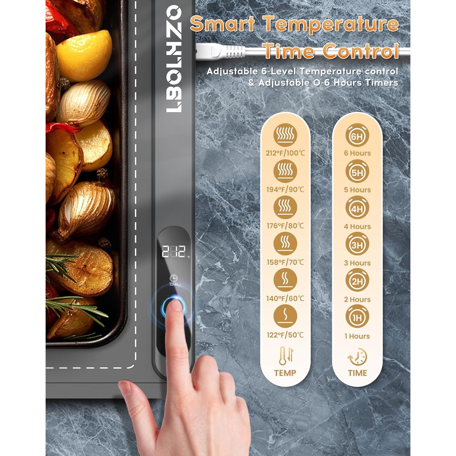 Alfombrilla Calentadora de Comida 580W Extra Grande 91x41cm