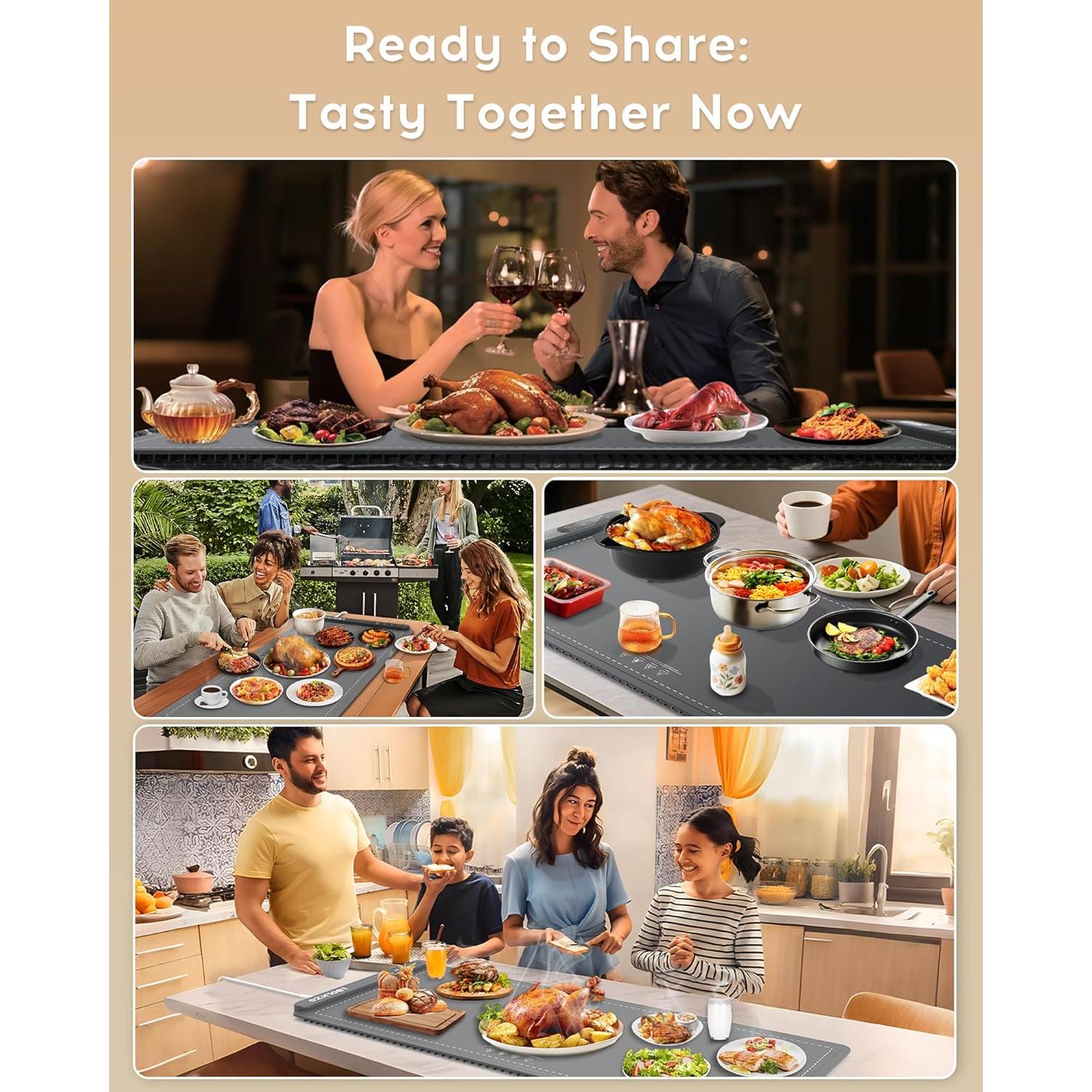 Alfombrilla Calentadora de Comida 580W Extra Grande 91x41cm