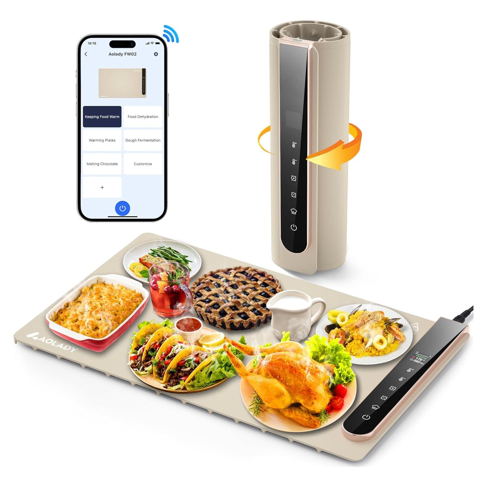 Bandeja Calentadora Eléctrica Aolady FW02 - Silicona Plegable 1.85kg