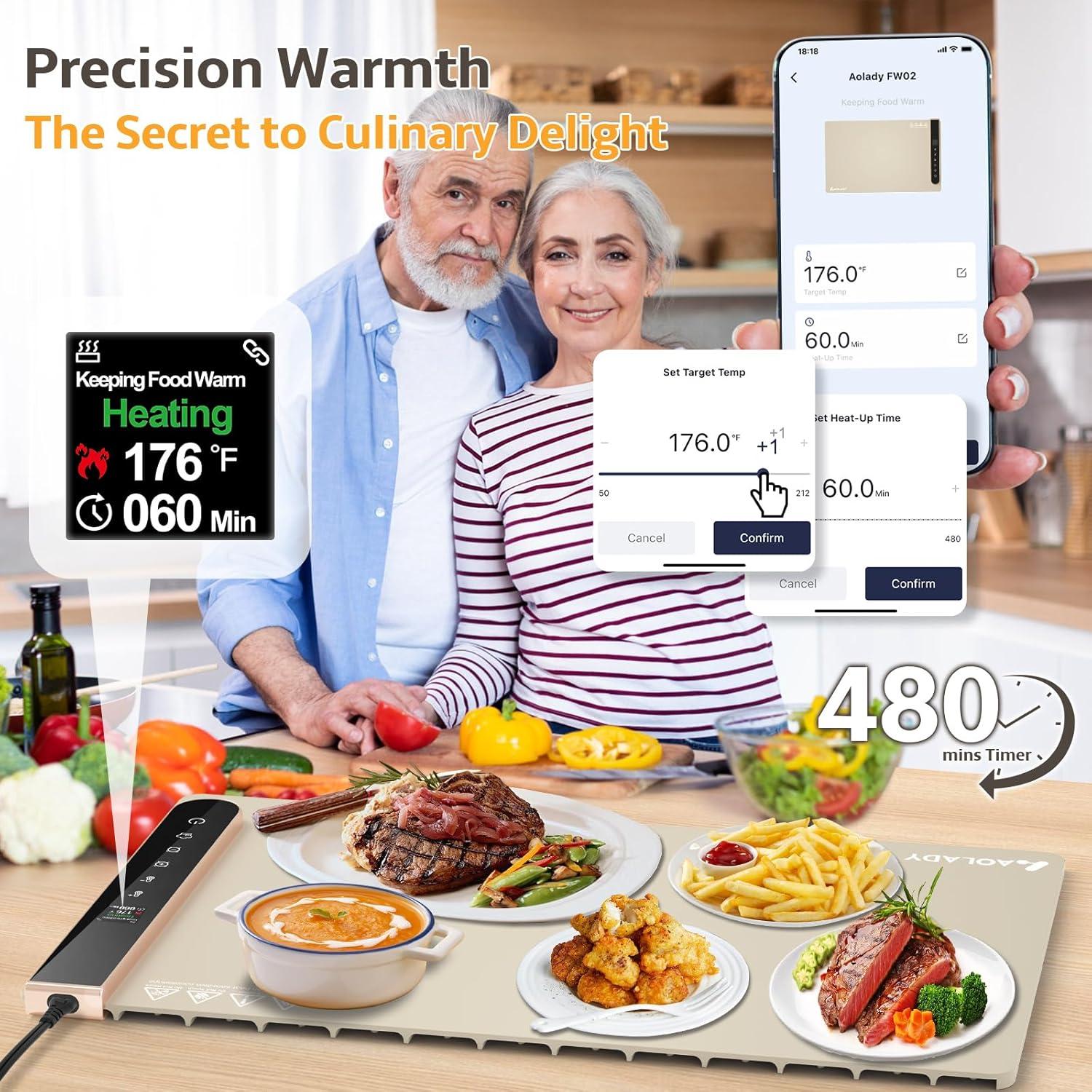 Bandeja Calentadora Eléctrica Aolady FW02 - Silicona Plegable 1.85kg