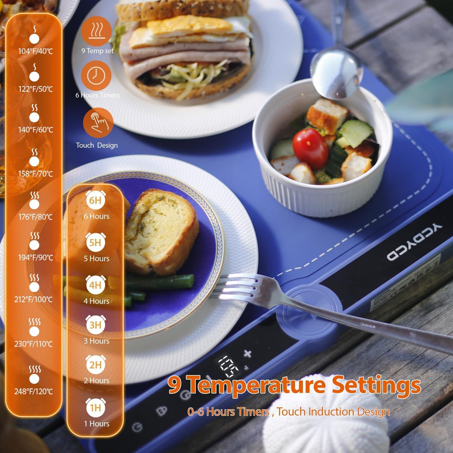 Alfombrilla Calentadora Eléctrica YCDYCD 330W 9 Niveles Azul Marino