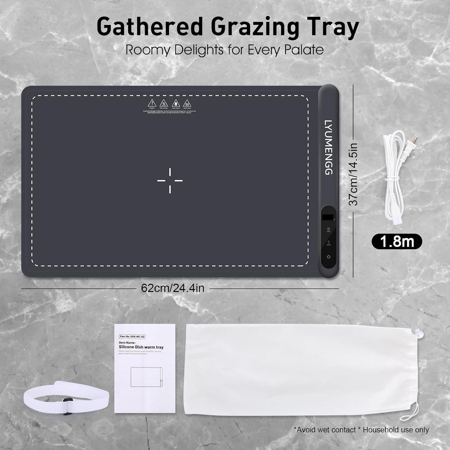 Calentador de Comida YUMENGG 500W Grafeno 61x41cm Gris