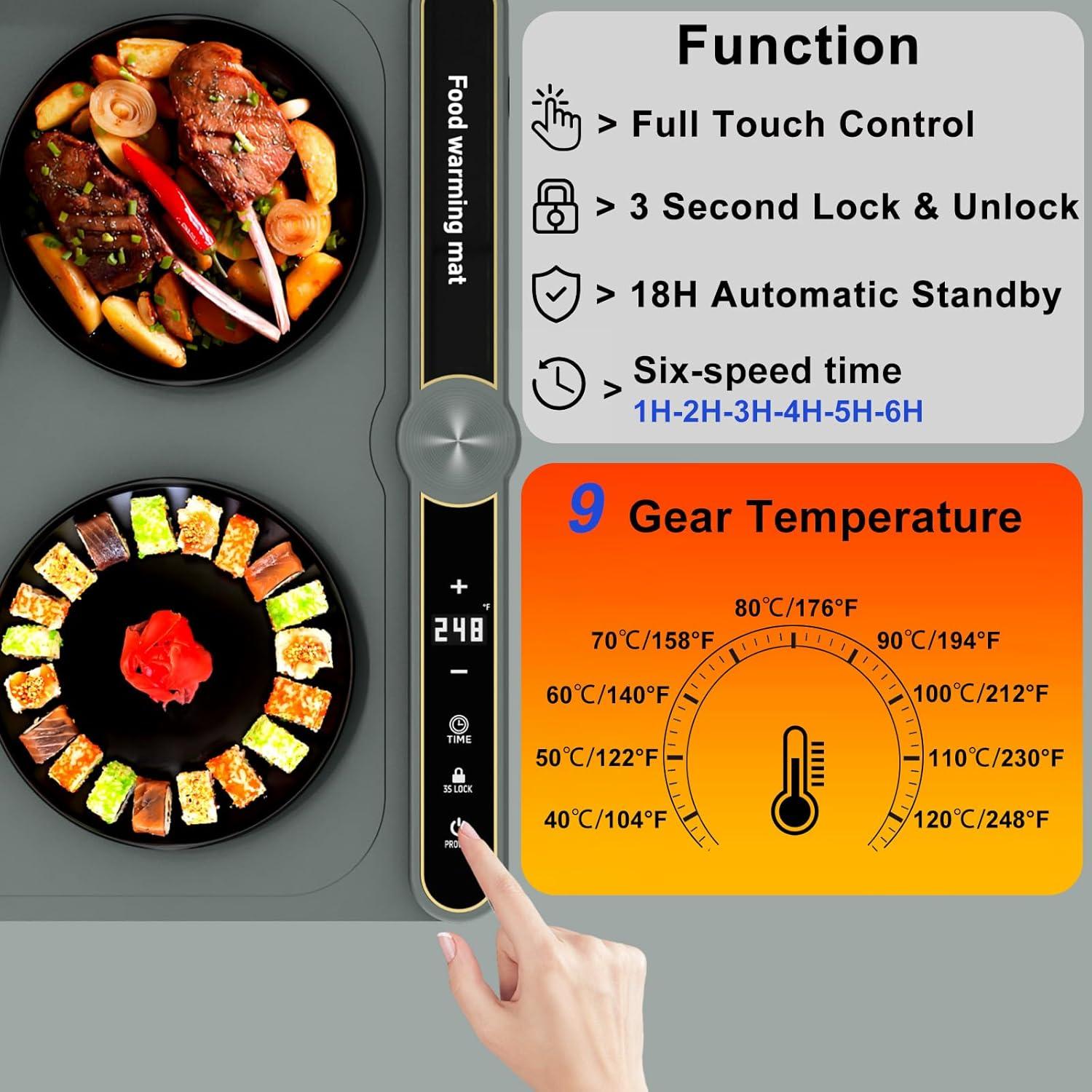Alfombrilla Calentadora Eléctrica HuiLi 60x38 cm 9 Temperaturas