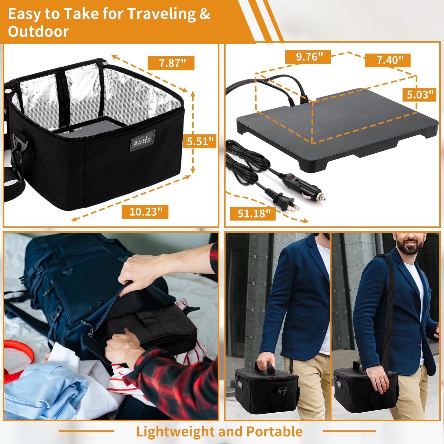 Horno Portátil Aotto 3-en-1 Calentador de Comida 110V Negro