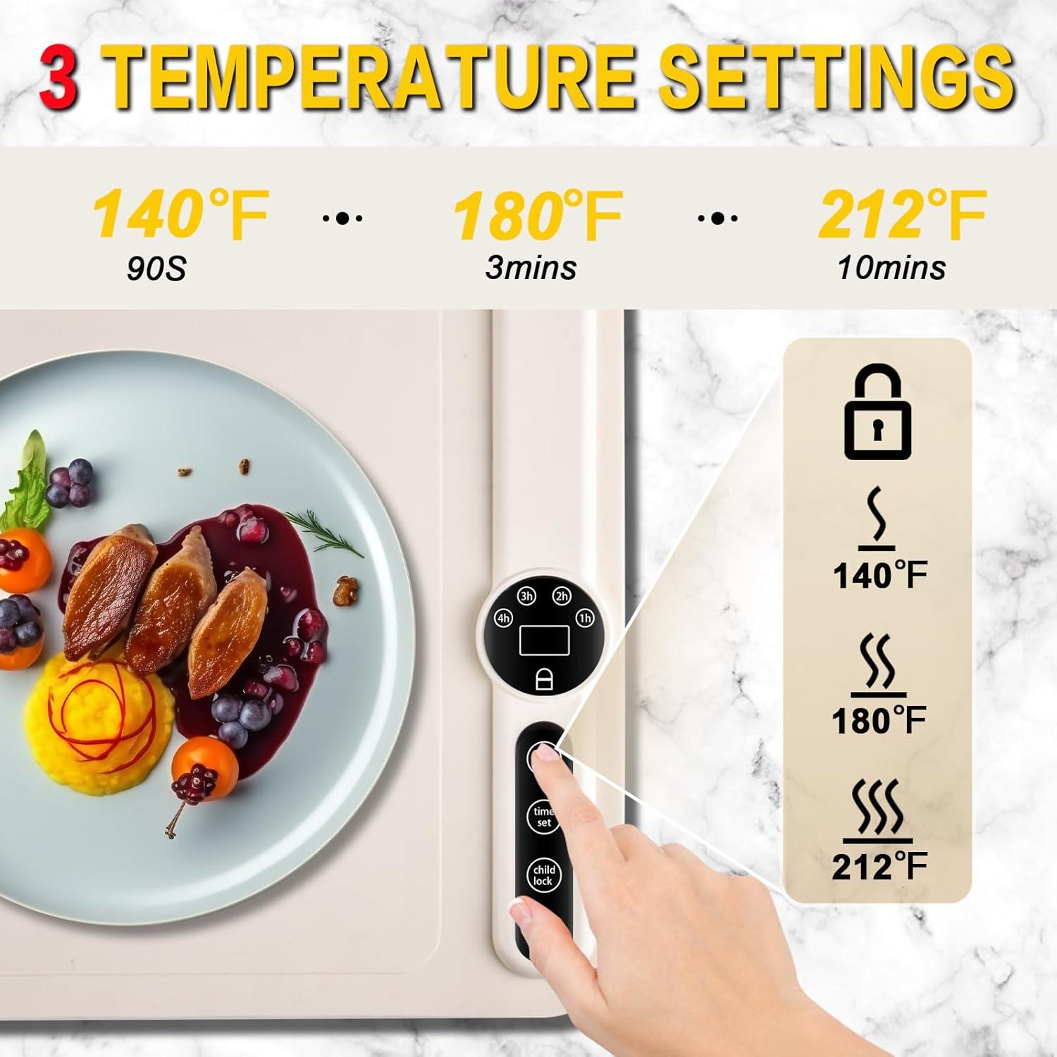 Alfombrilla Calentadora de Comida FGRSRZ 320W 61x41cm 3 Temperaturas