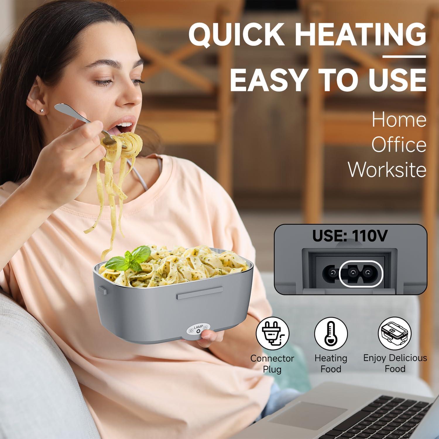 Lonchera Eléctrica Sitlais 80W 1.5L Acero Inoxidable Gris