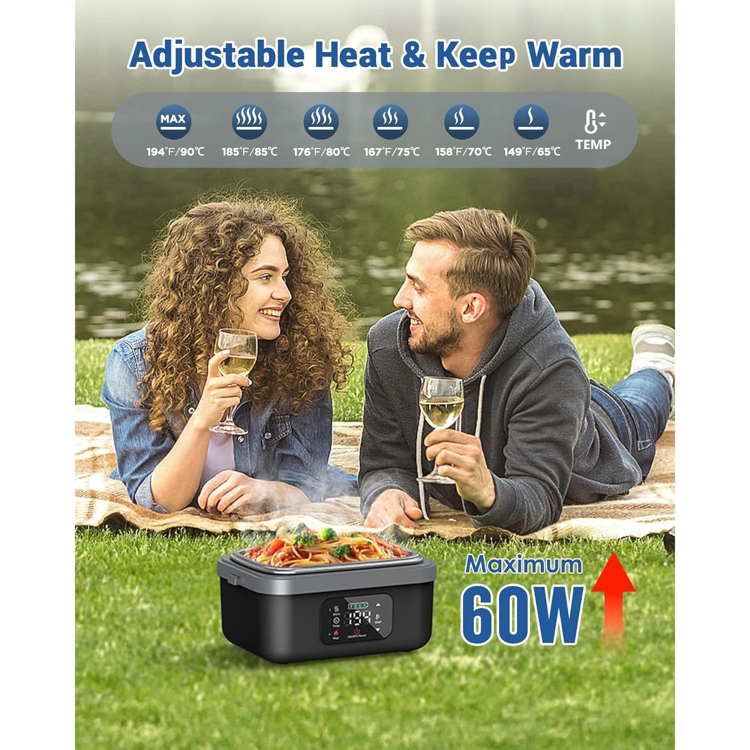 Caja de Almuerzo Eléctrica VASG 1L Inalámbrica Recargable