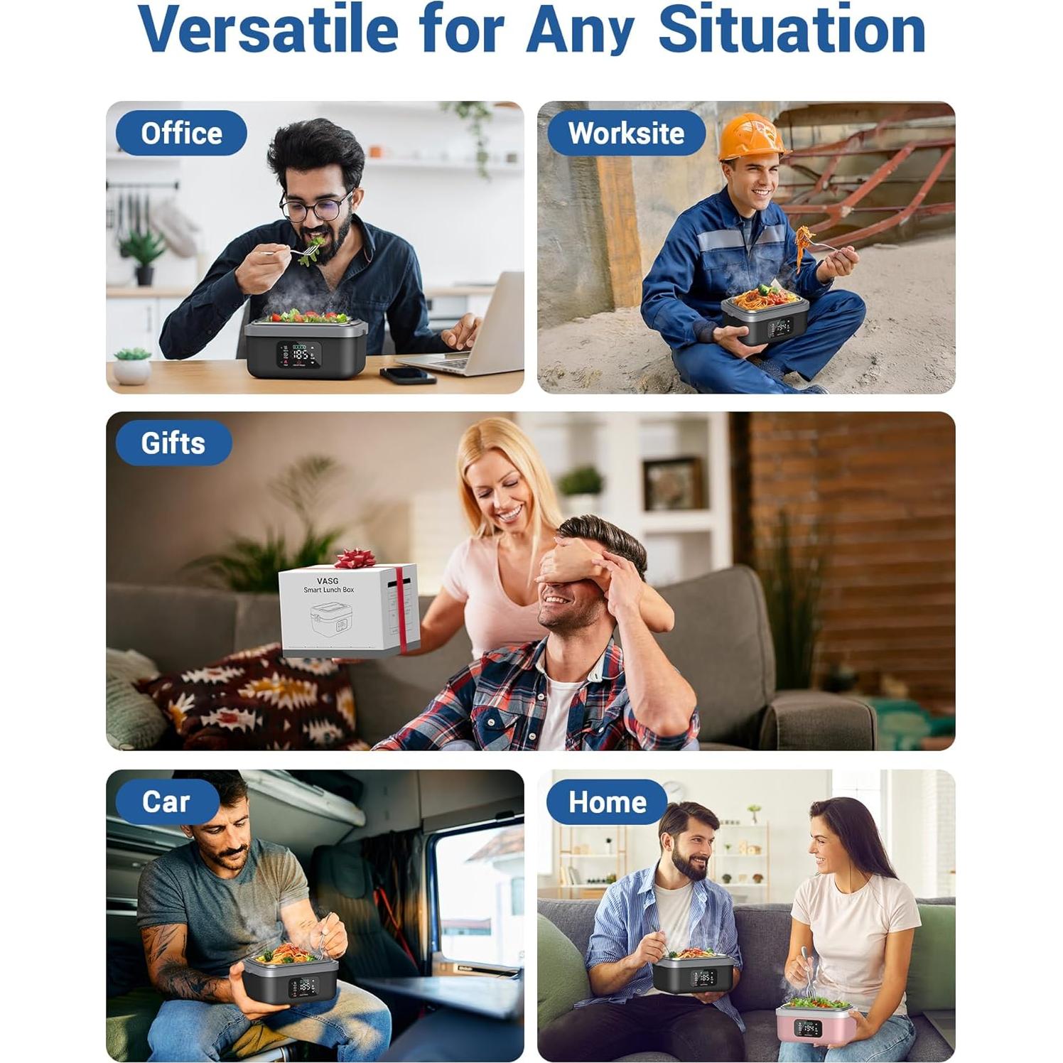 Caja de Almuerzo Eléctrica VASG 1L Inalámbrica Recargable