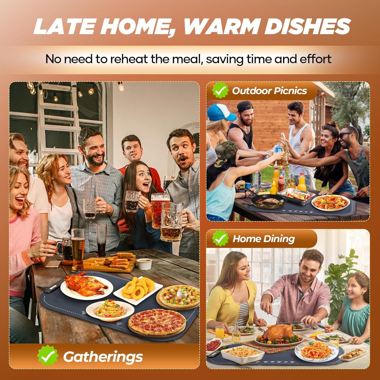 Bandeja Calentadora Eléctrica AUXTUR 61.1cm 3 Temperaturas