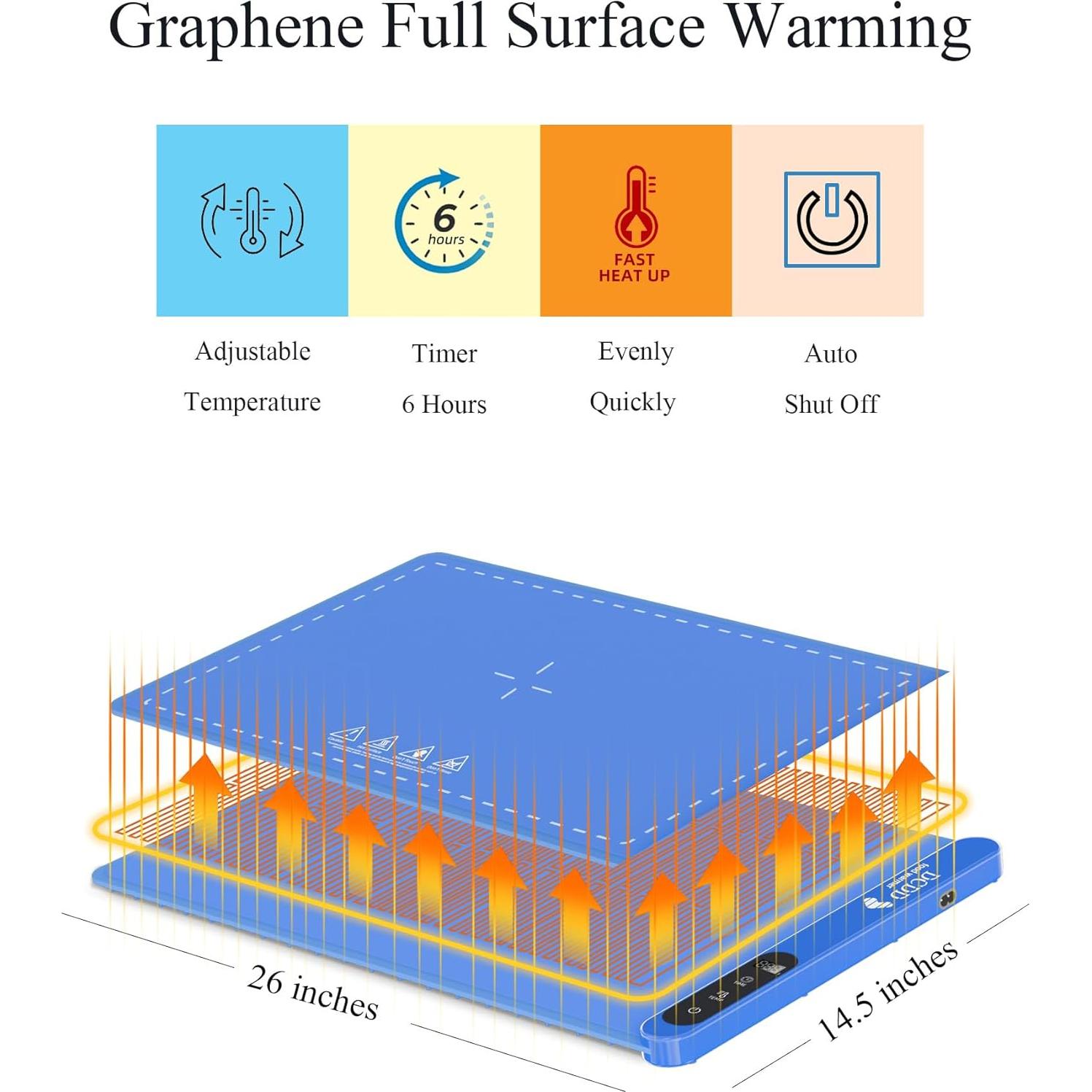 Calentador de Comida DCDD 500W con Temporizador y 6 Niveles
