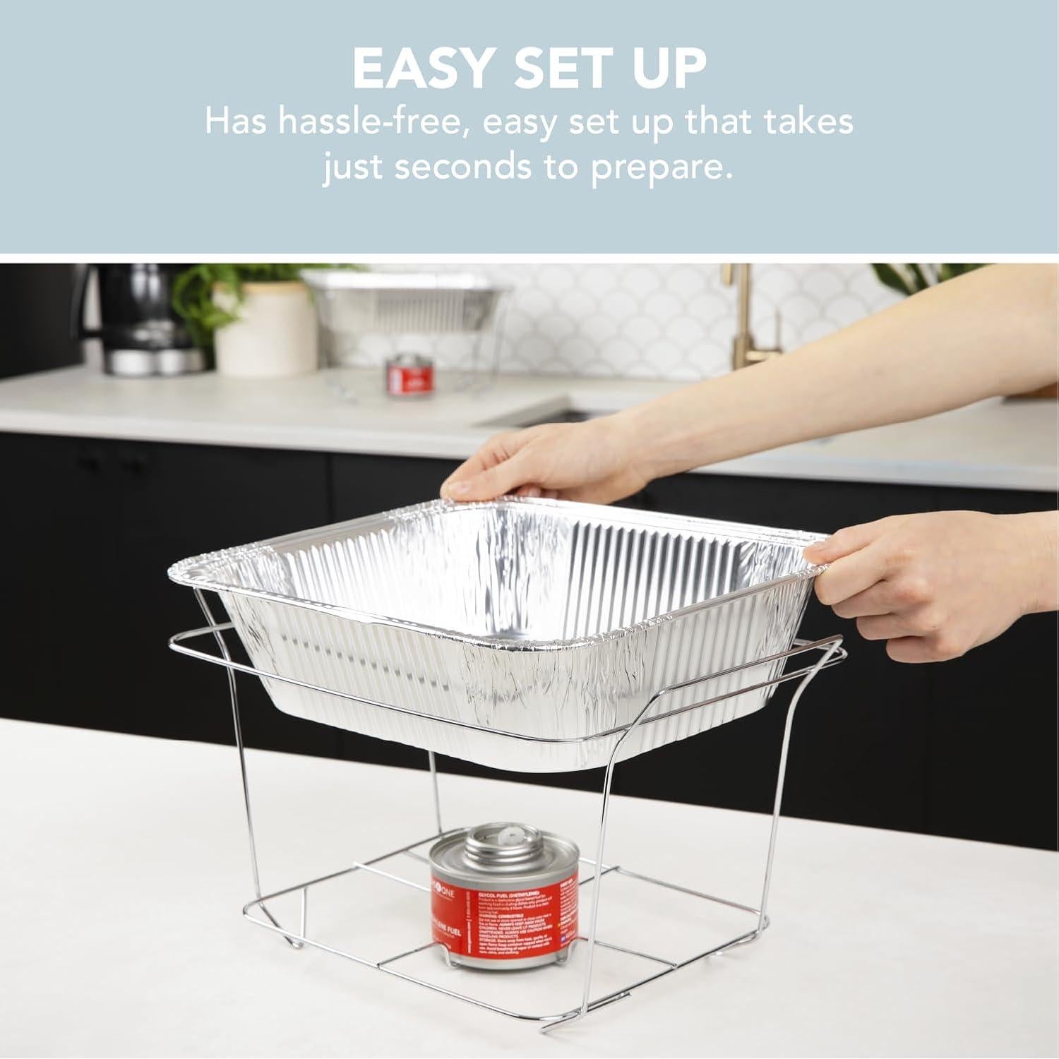 Juego de Platos Desechables Buffet Gas One - 3 Sartenes y Utensilios