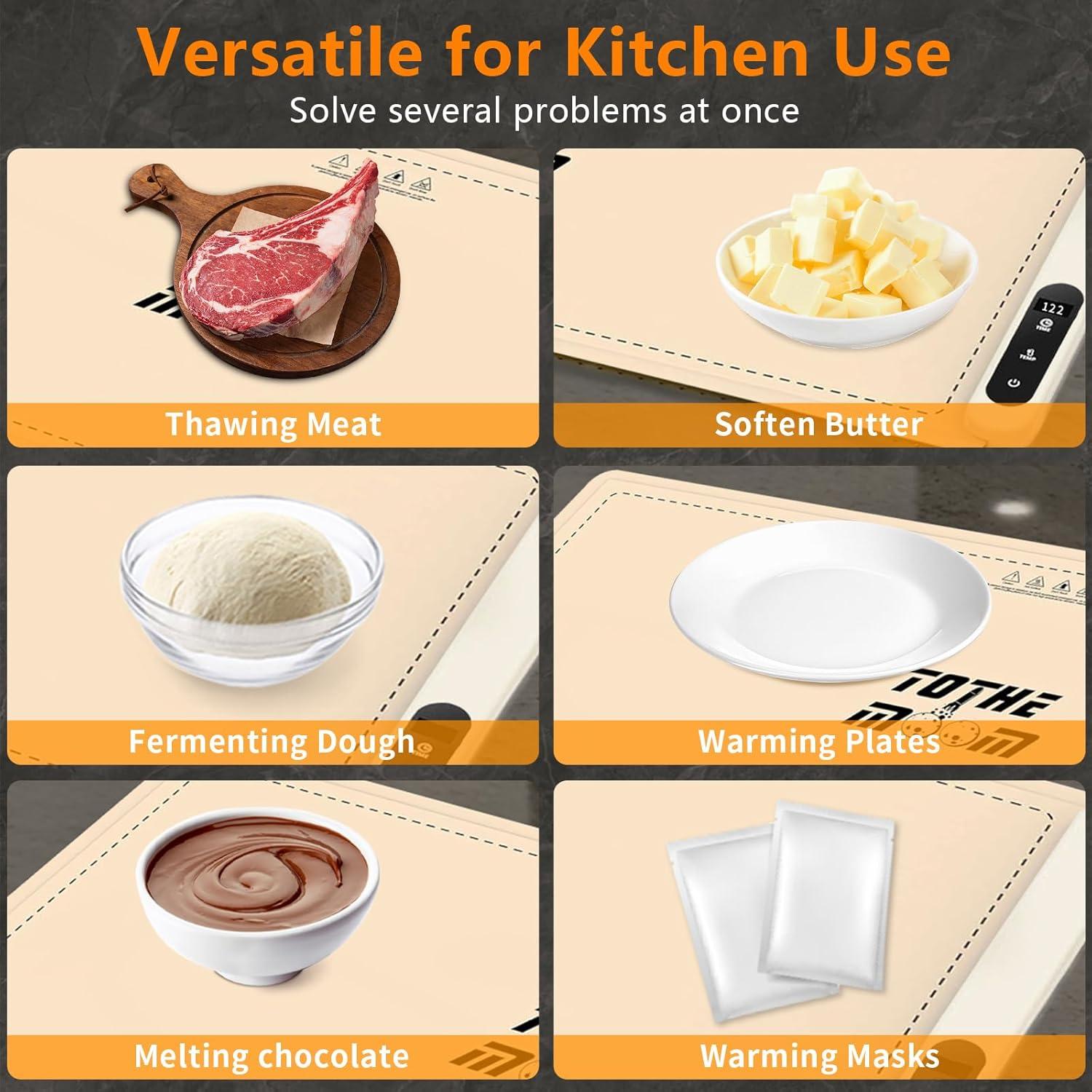 Alfombrilla Calentadora de Comida TOTHEMOON 42x14cm 6 Niveles