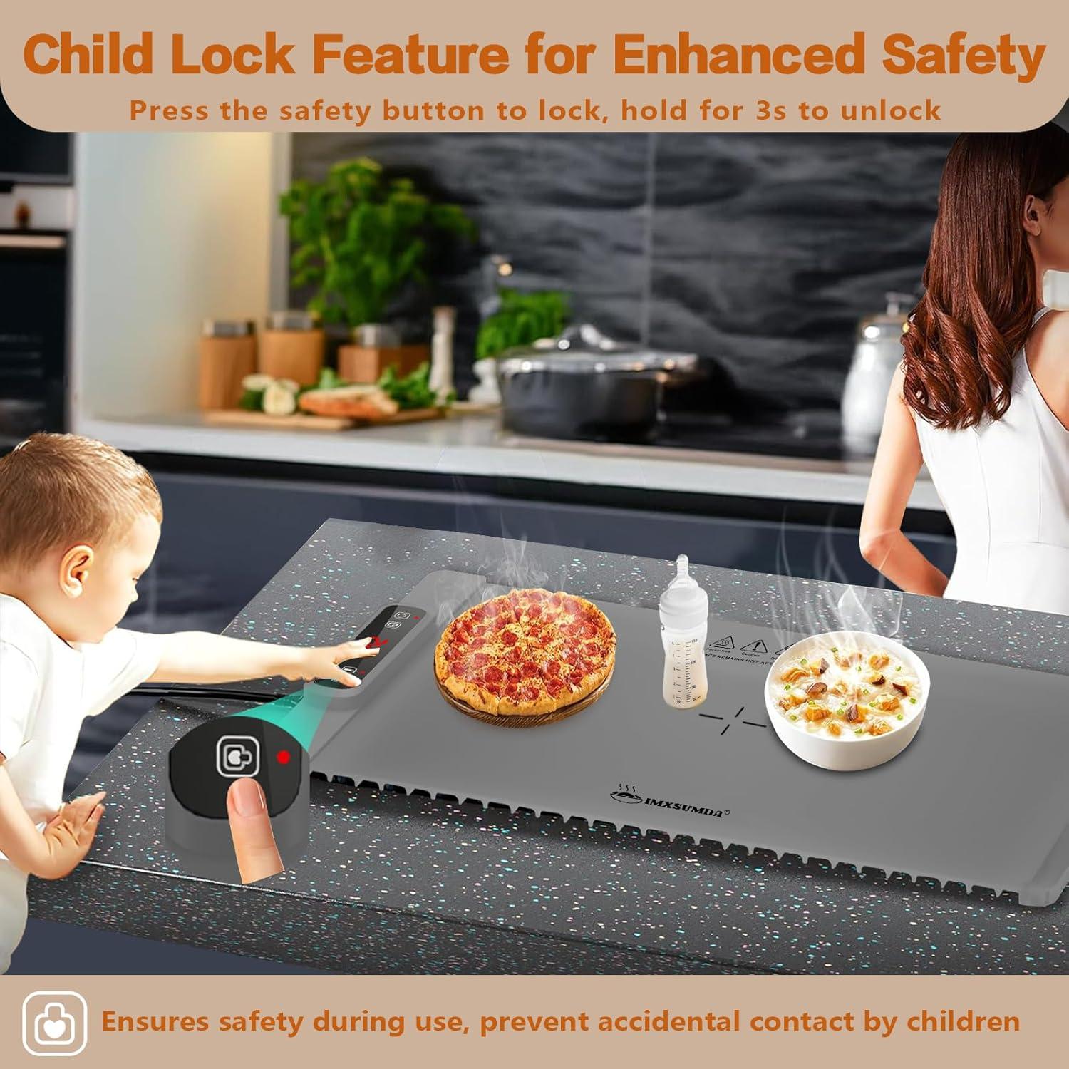 Alfombrilla Calentadora de Comida IMXSUMDA 62x38cm 5 Niveles