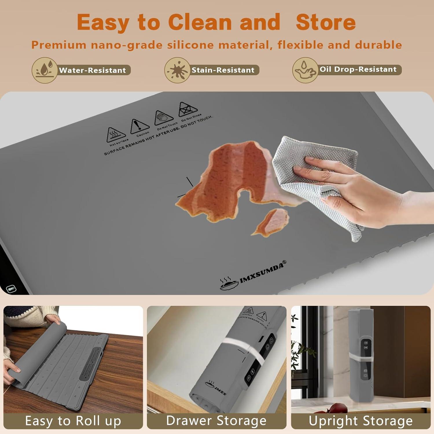 Alfombrilla Calentadora de Comida IMXSUMDA 62x38cm 5 Niveles