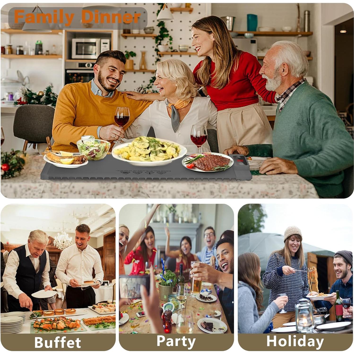 Alfombrilla Calentadora de Comida IMXSUMDA 62x38cm 5 Niveles