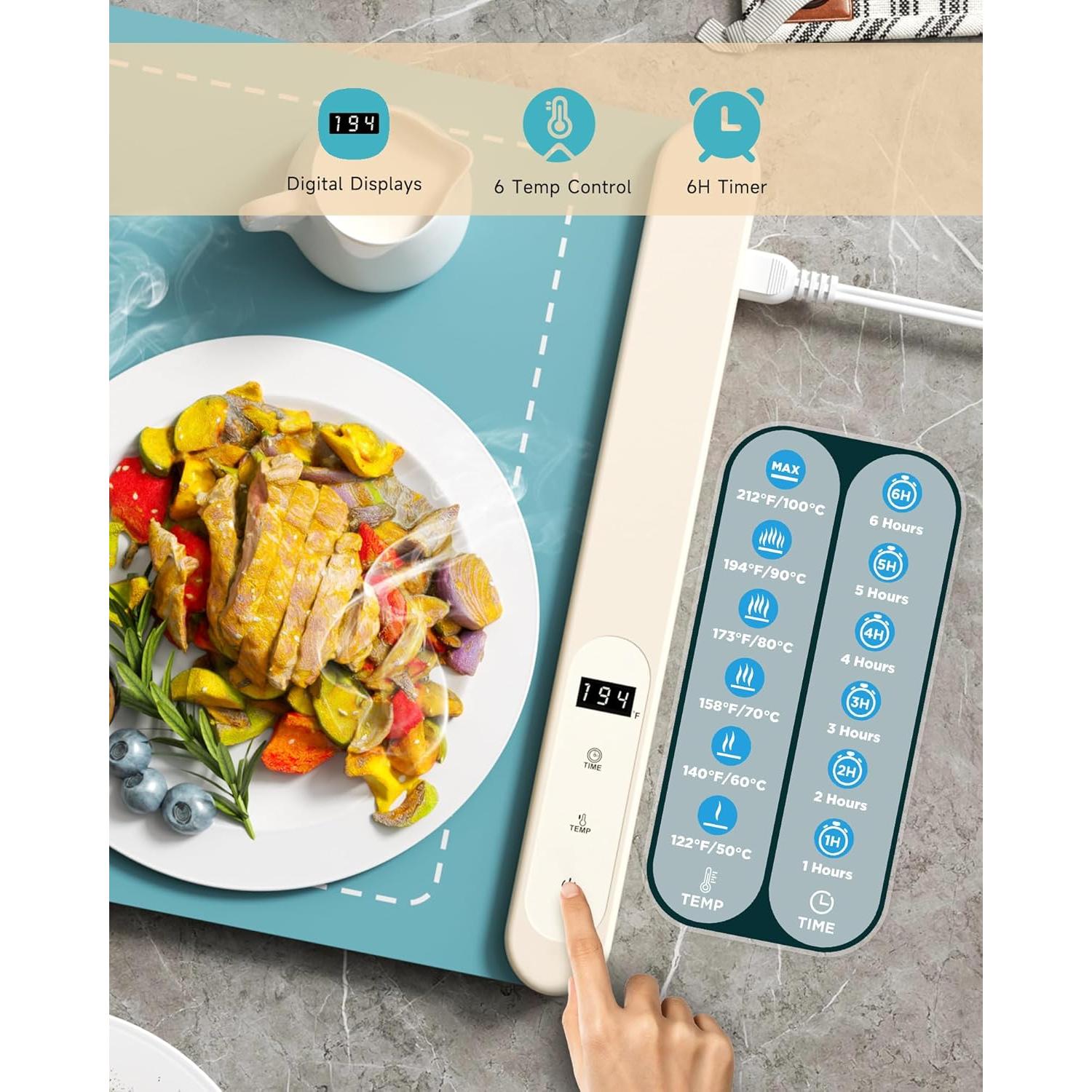 Alfombrilla Calentadora de Comida PEISAINOX 500W 6 Temperaturas