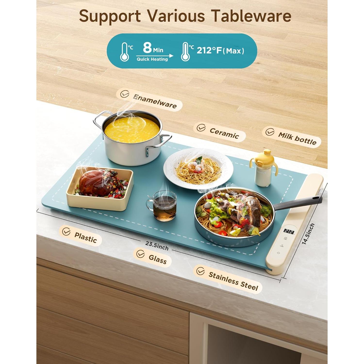 Alfombrilla Calentadora de Comida PEISAINOX 500W 6 Temperaturas