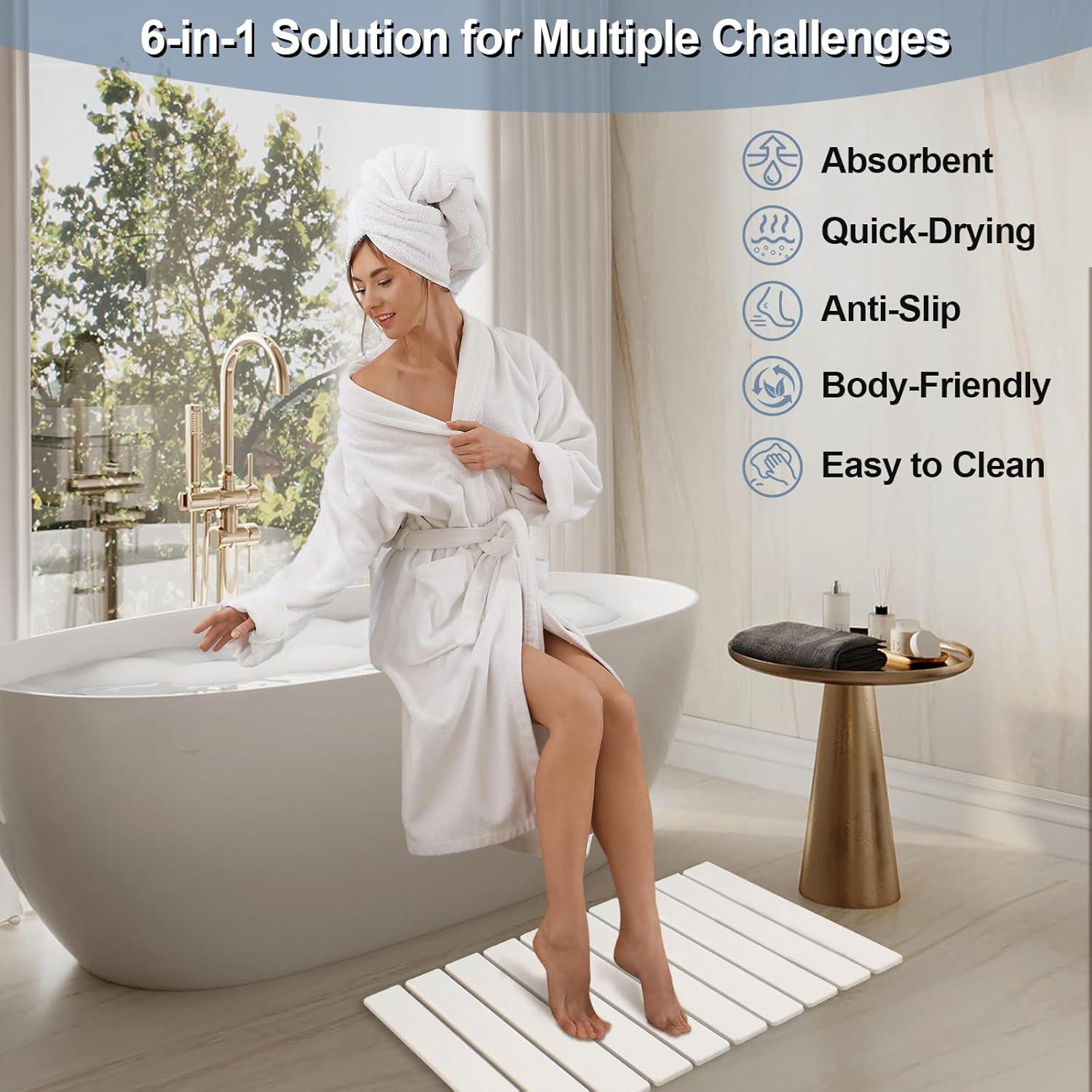 Alfombrilla de Baño Plegable Revid de Piedra Diatomácea 61x41cm