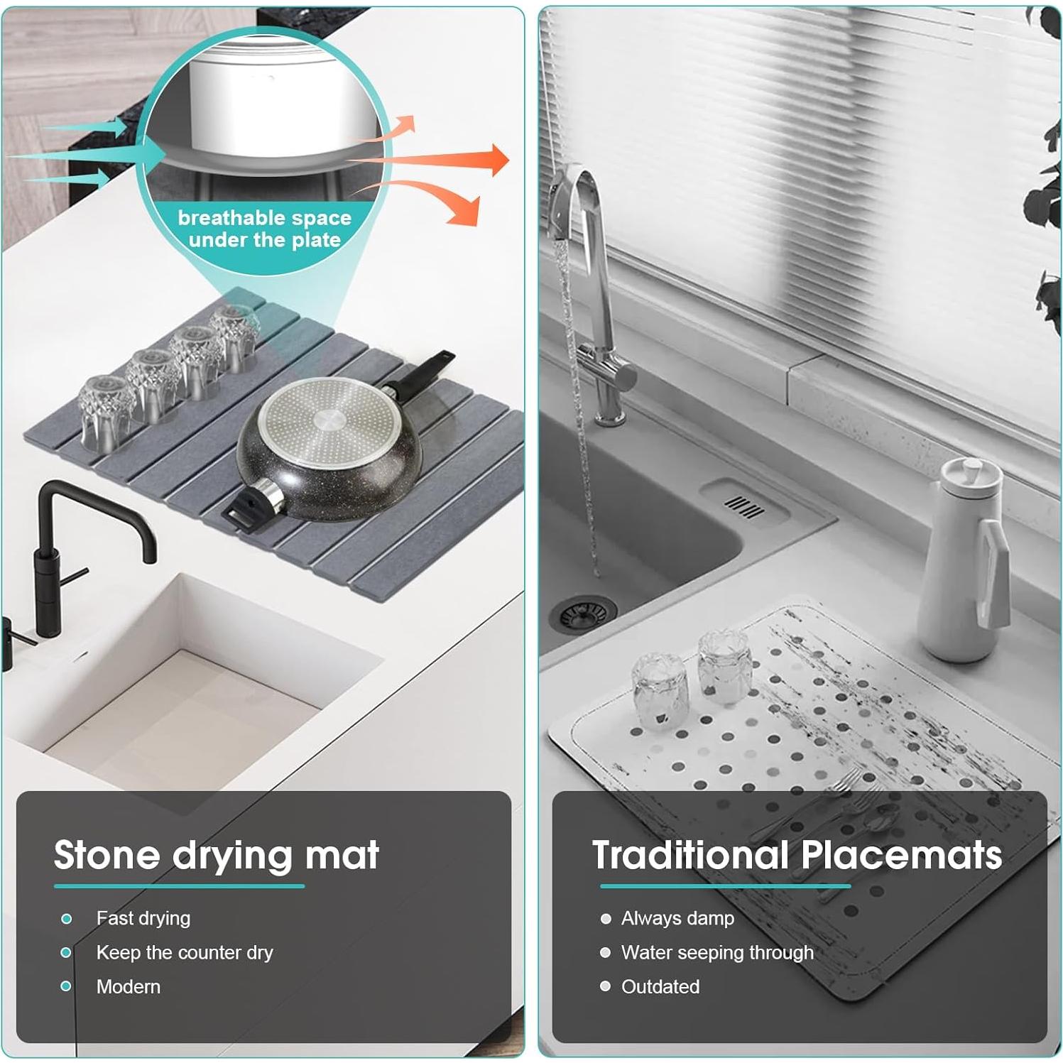 Alfombrilla de Secado de Platos DomiViStar Plegable 61x41 cm