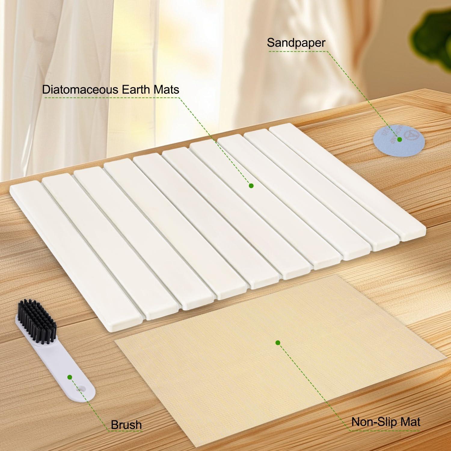 Alfombrilla de Secado Plegable YYAKIEUD 61x41 cm Blanca