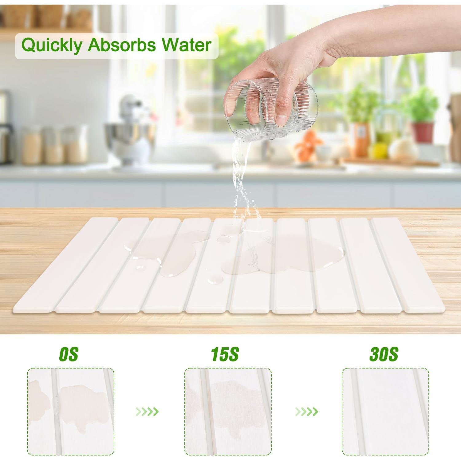 Alfombrilla de Secado Plegable YYAKIEUD 61x41 cm Blanca