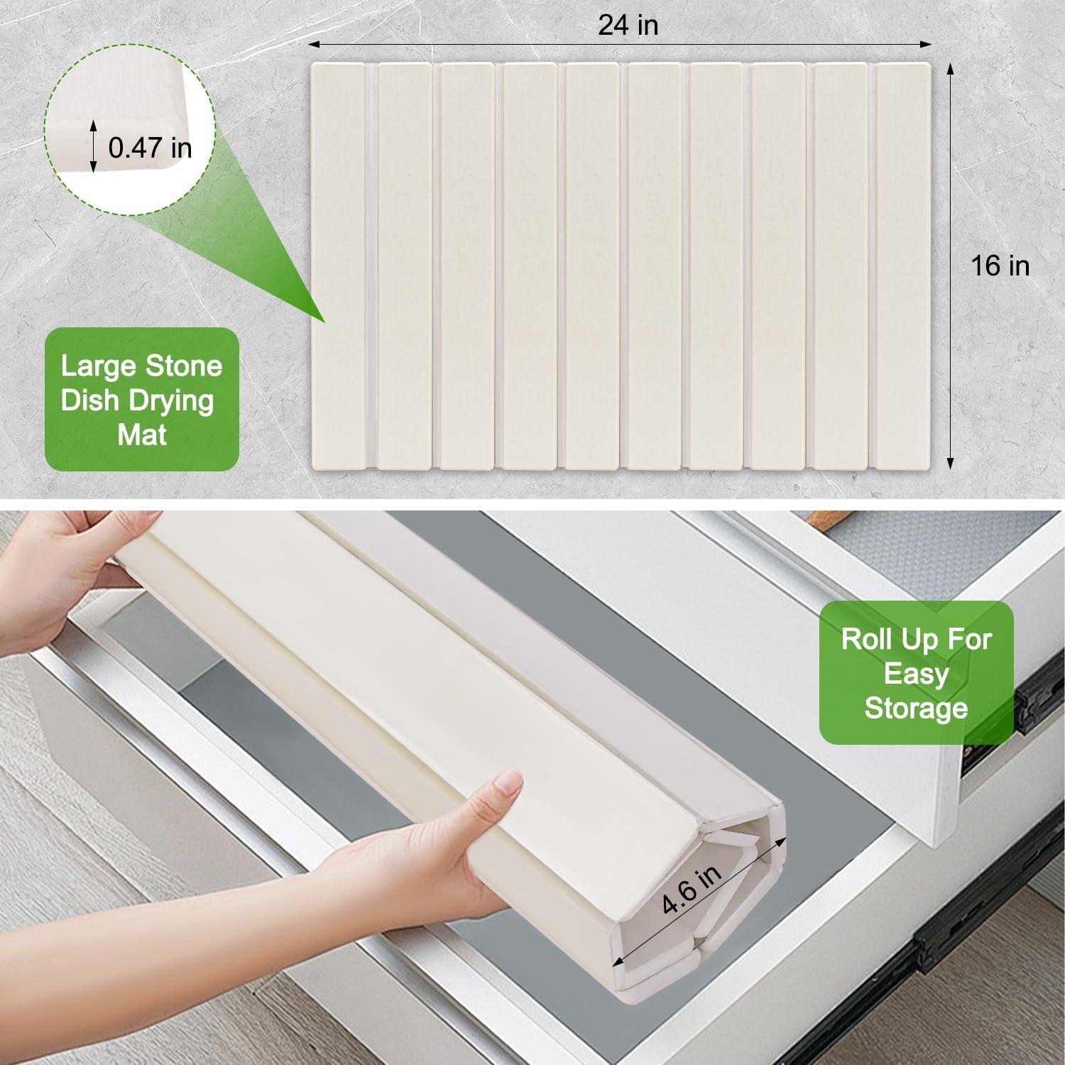 Alfombrilla de Secado Plegable YYAKIEUD 61x41 cm Blanca