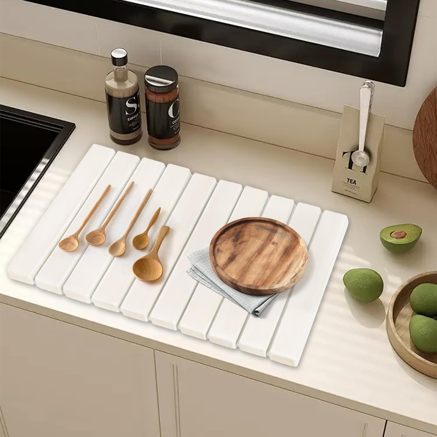 Alfombrilla de Secado Plegable YYAKIEUD 61x41 cm Blanca