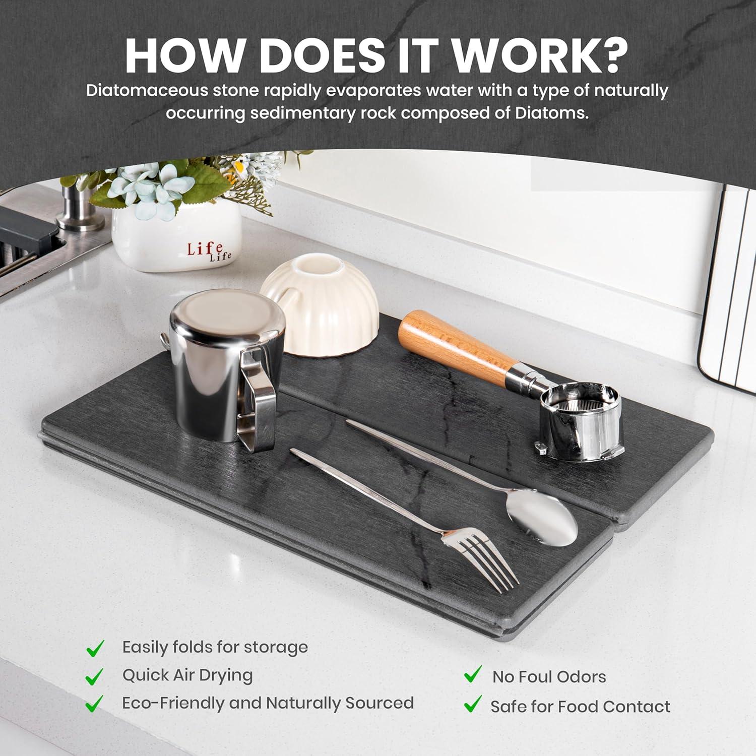 Tapete de Secado Dusk & Decor 59.69x39.37cm Diatomita Antideslizante