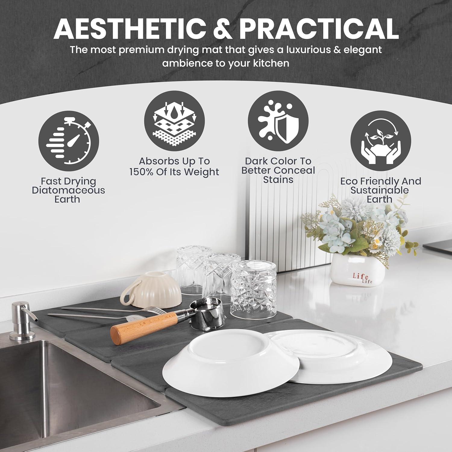 Tapete de Secado Dusk & Decor 59.69x39.37cm Diatomita Antideslizante