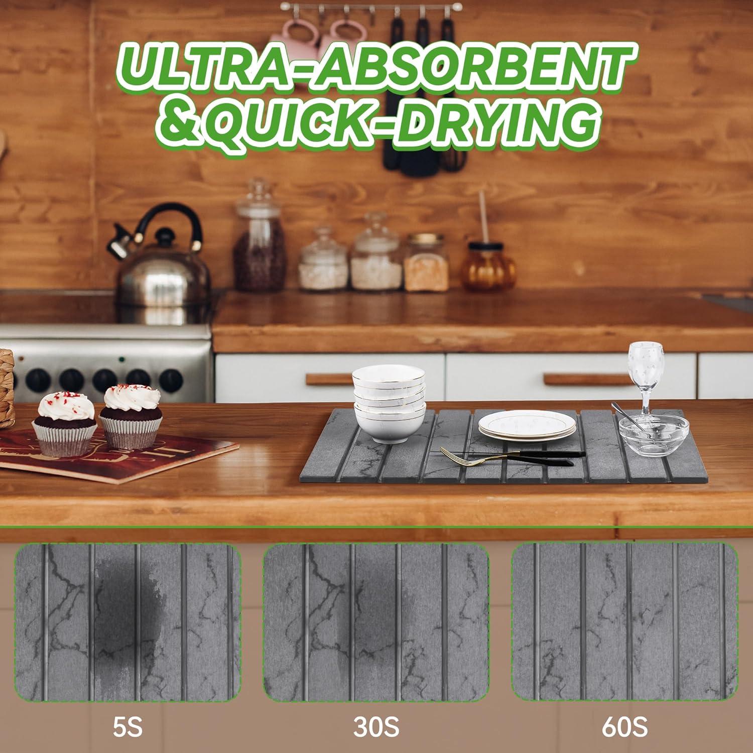 Alfombrilla de Secado de Platos PROSWIFT 60x39 cm Gris