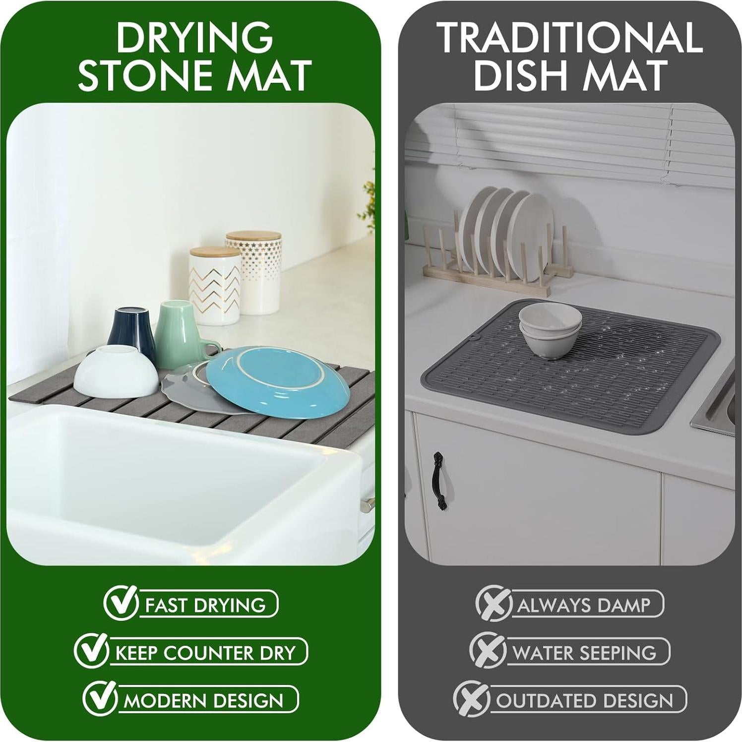 Alfombrilla de Secado de Piedra Oxydrily 42.7x33 cm Antideslizante