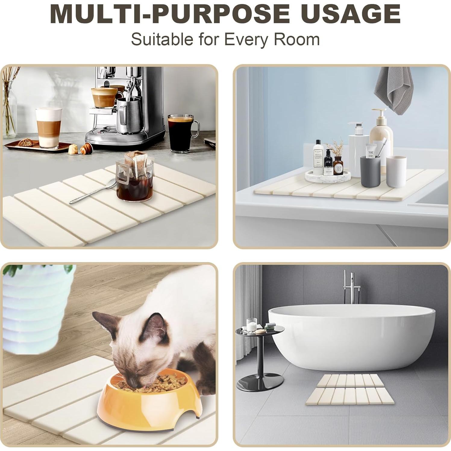 Alfombrilla de Secado de Platos CalmBloom 30x40 cm Plegable